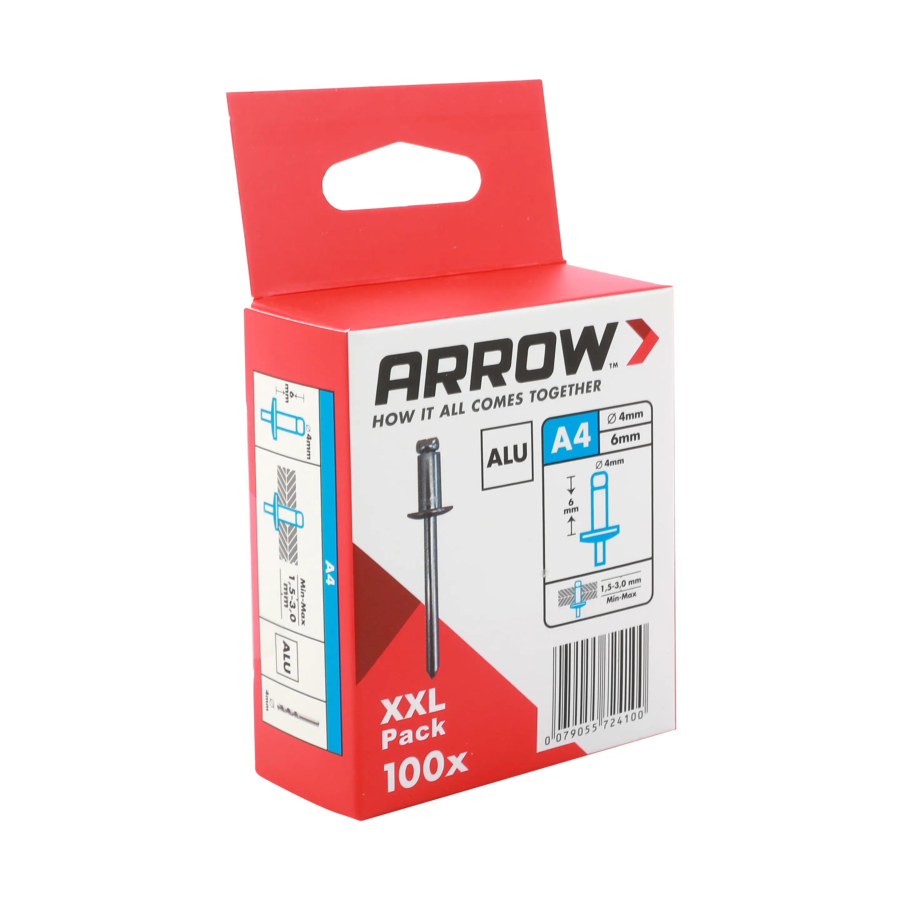 Arrow Blindniete Typ A3 Ø 4 x 6 mm Aluminium 100 Stück