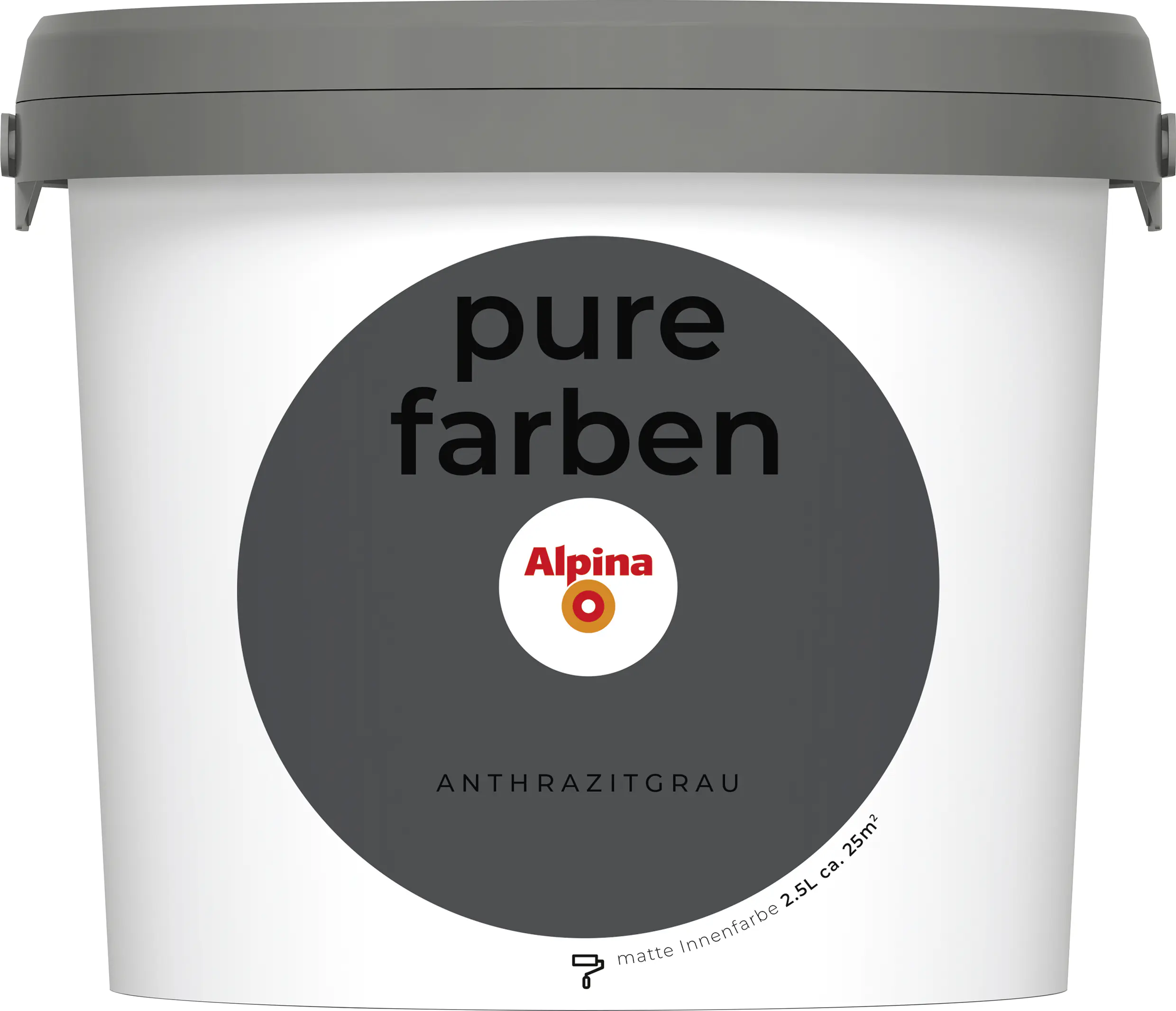 Alpina Pure Farben Wandfarbe anthrazitgrau 2,5 L