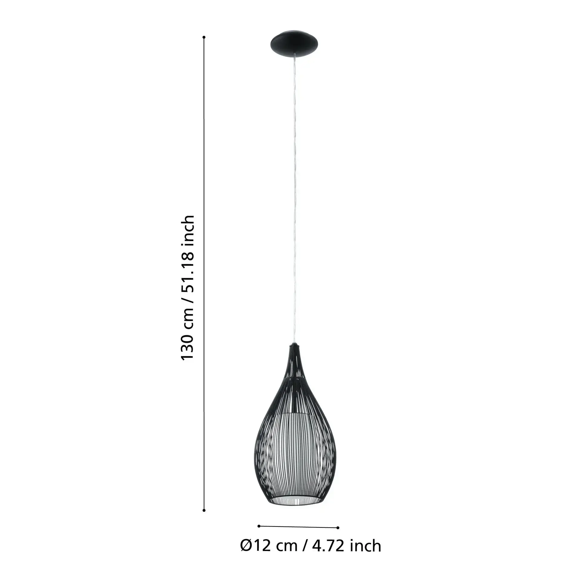 Eglo Pendelleuchte Razoni E27 Ø 19cm schwarz