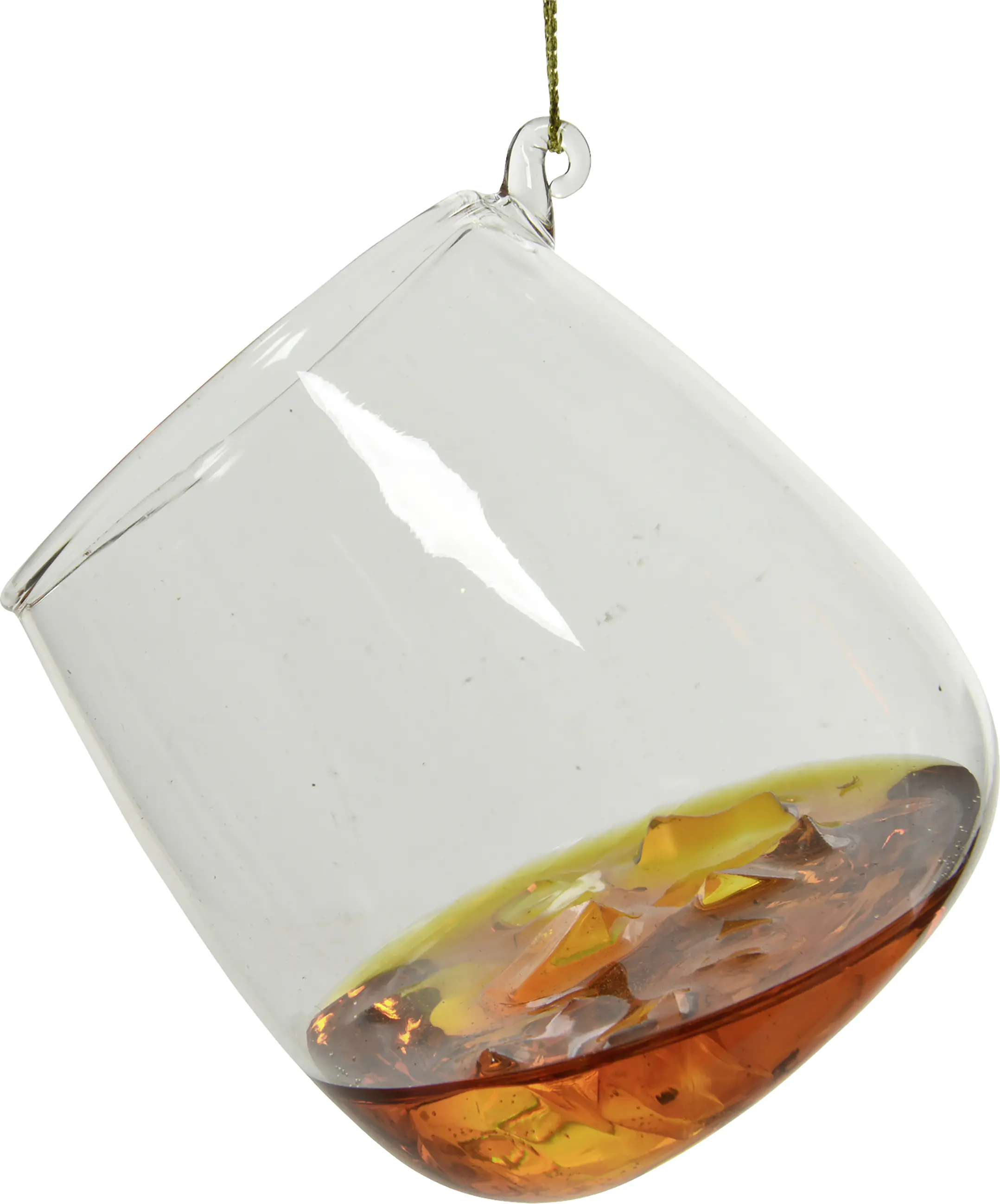 Decoris Weihnachtskugel aus Glas Likörglas 7,5 x 7 cm orange