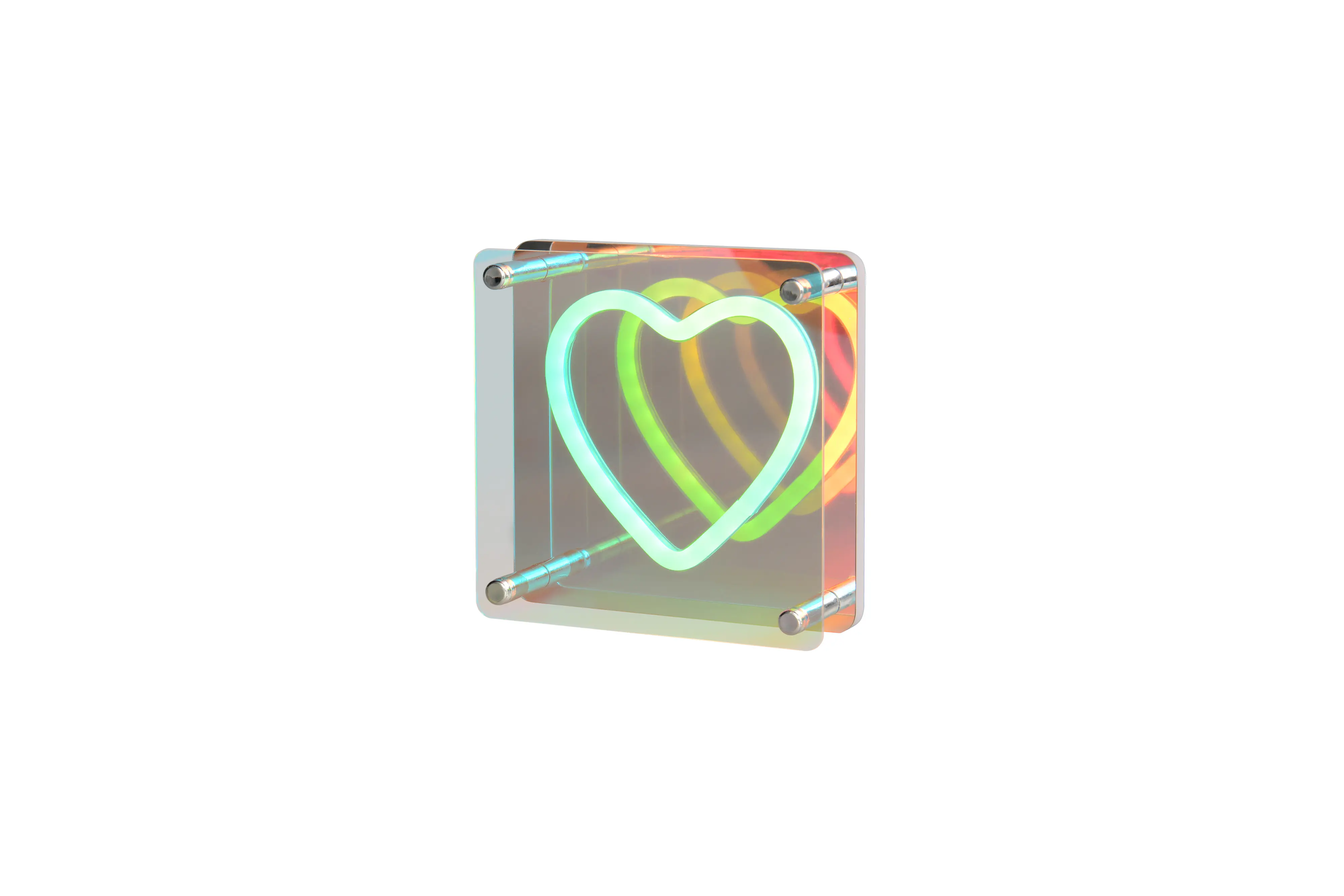 Reality LED-Tischleuchte Querido Fun Herz 14,5 x 14,5 cm warmweiß transparent irisierend
