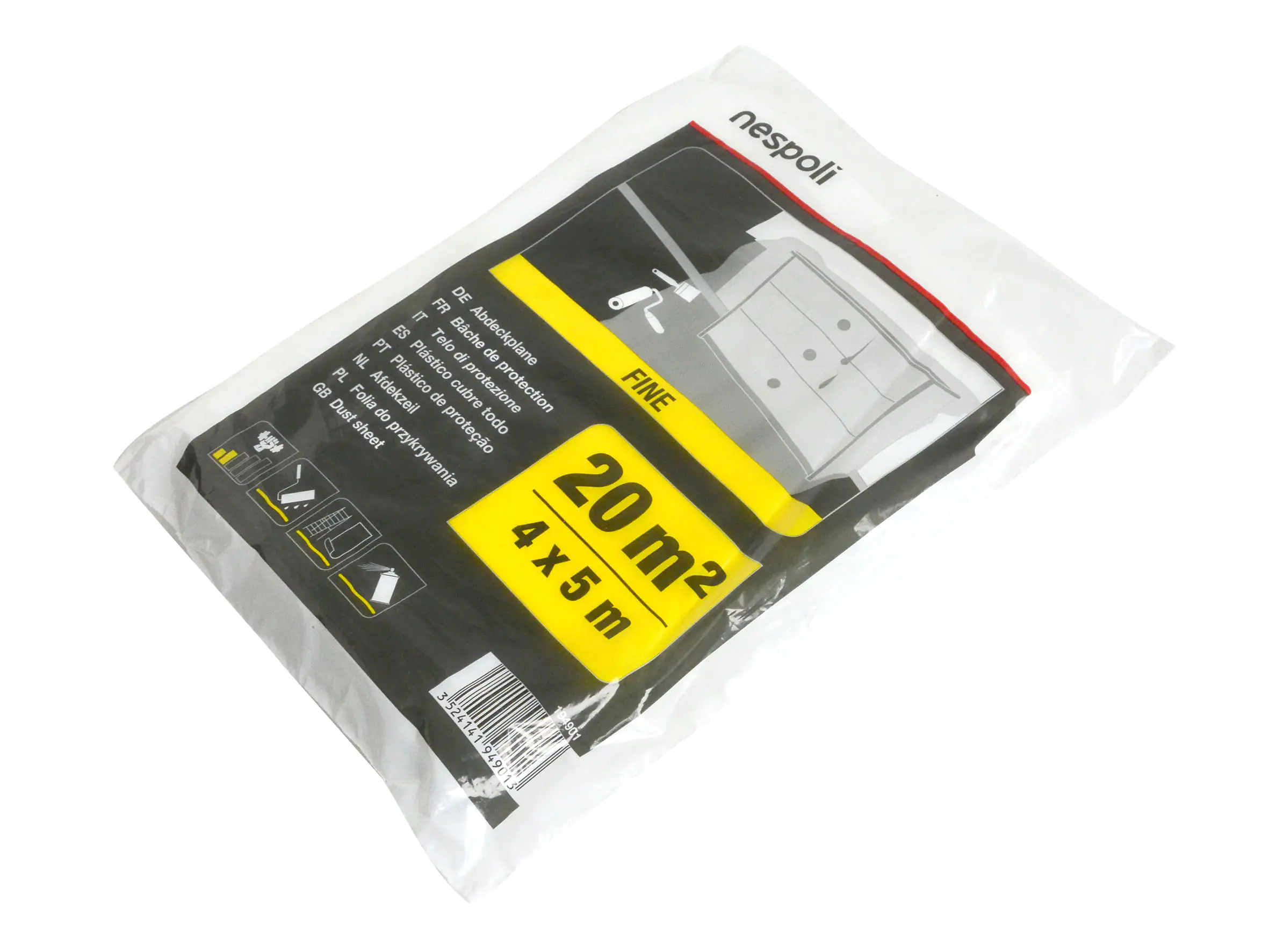 Nespoli Abdeckfolie Fine 4 x 5 m = 20 m² transparent