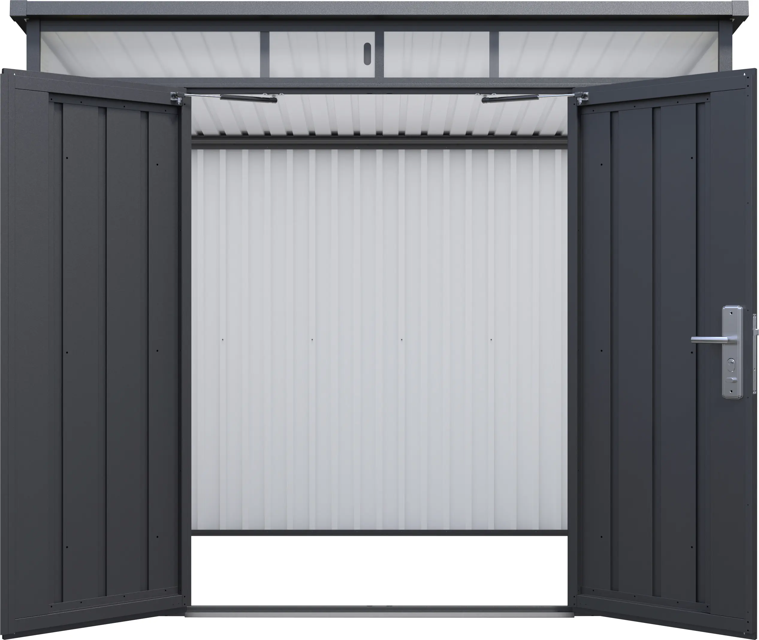 Floraworld Gerätehaus Premium schwarz-metallic 244 x 200 x 201 cm