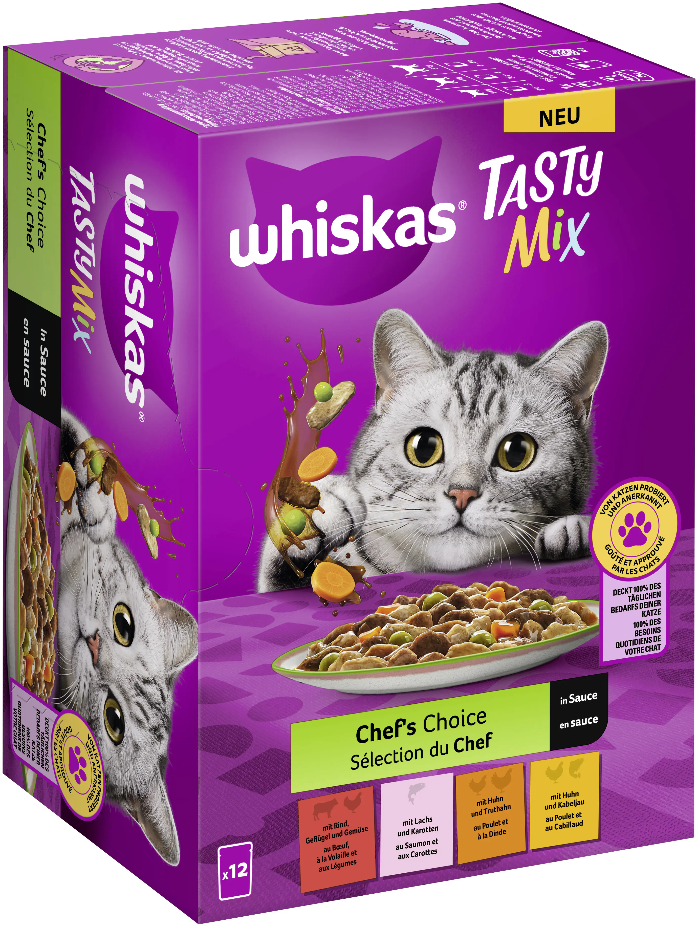 Whiskas Multipack Chefs Choice Tasty Mix Katzenfutter 12 x 85 g