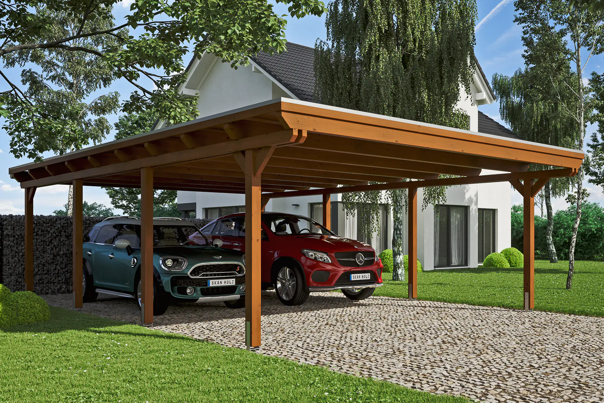 4018211022571 SKAN HOLZ Carport Emsland 613 x 846 cm mit Aluminiumdach
