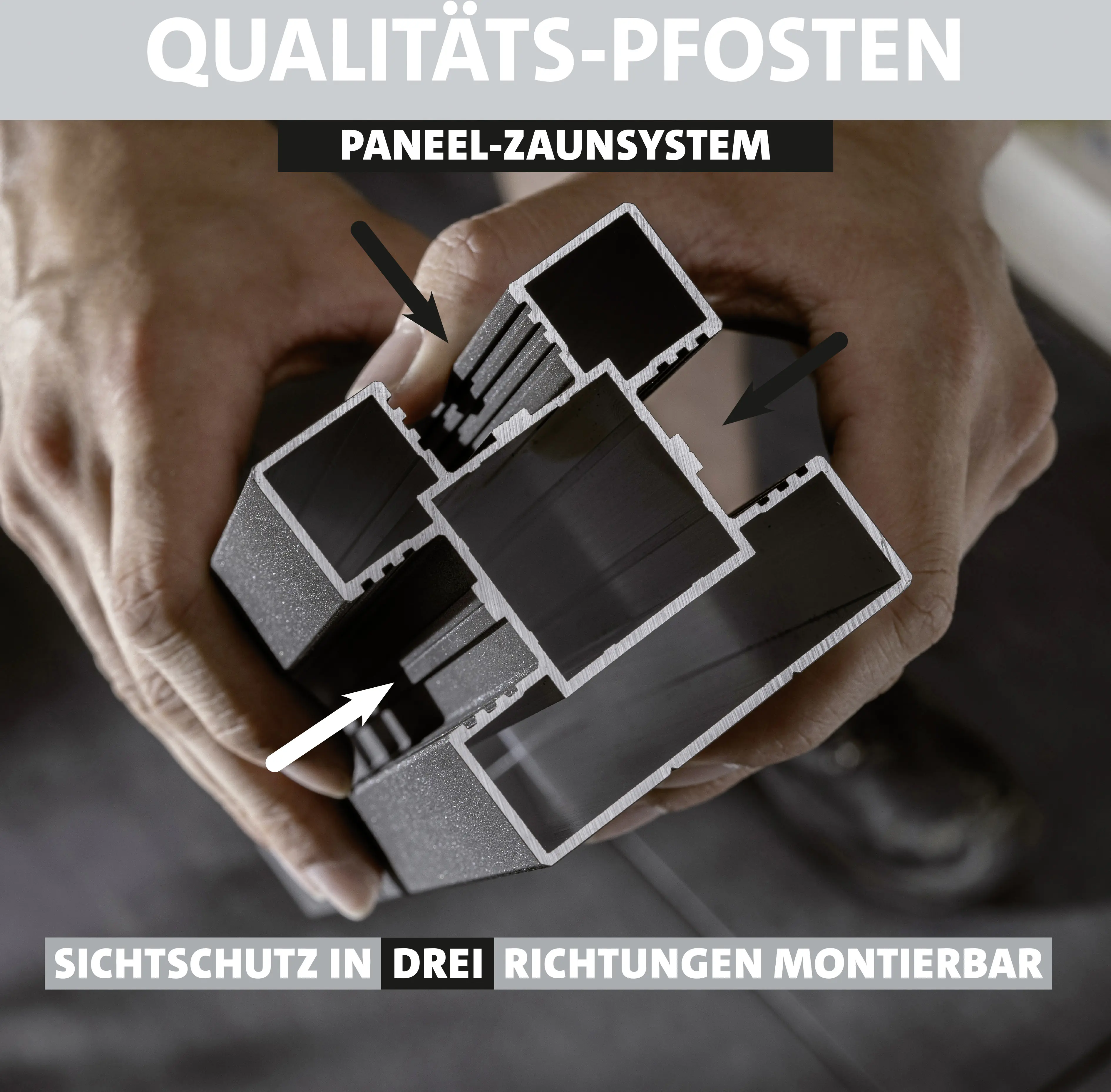 Ambiente Alu-Zaun Erweiterungsset Paneel 150 grau 187 x 124,2 cm  
