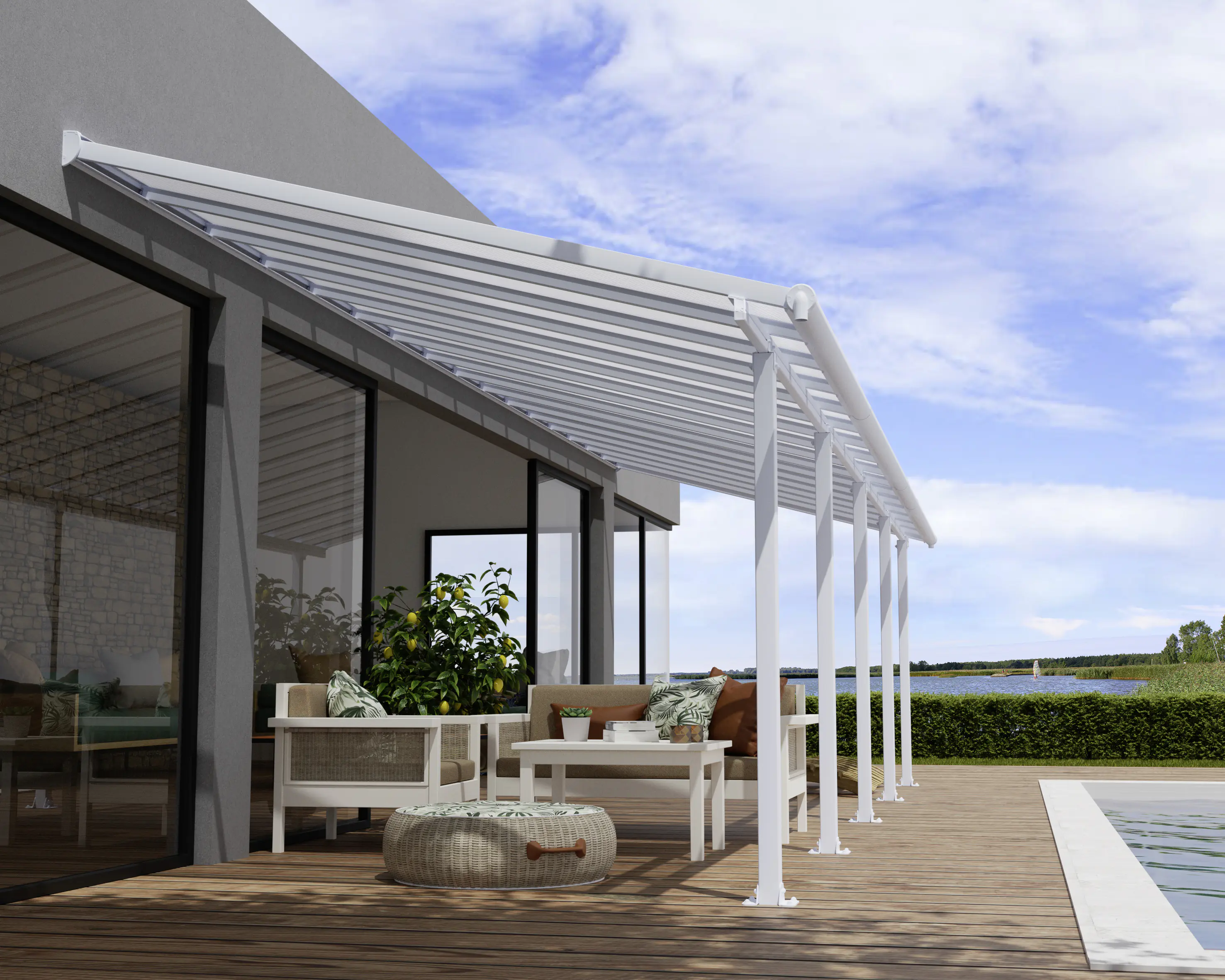 Canopia Terrassenüberdachung Olympia 3x9.8 weiß Canopia Terrassenüberdachung Olympia 3x9.8 weiß