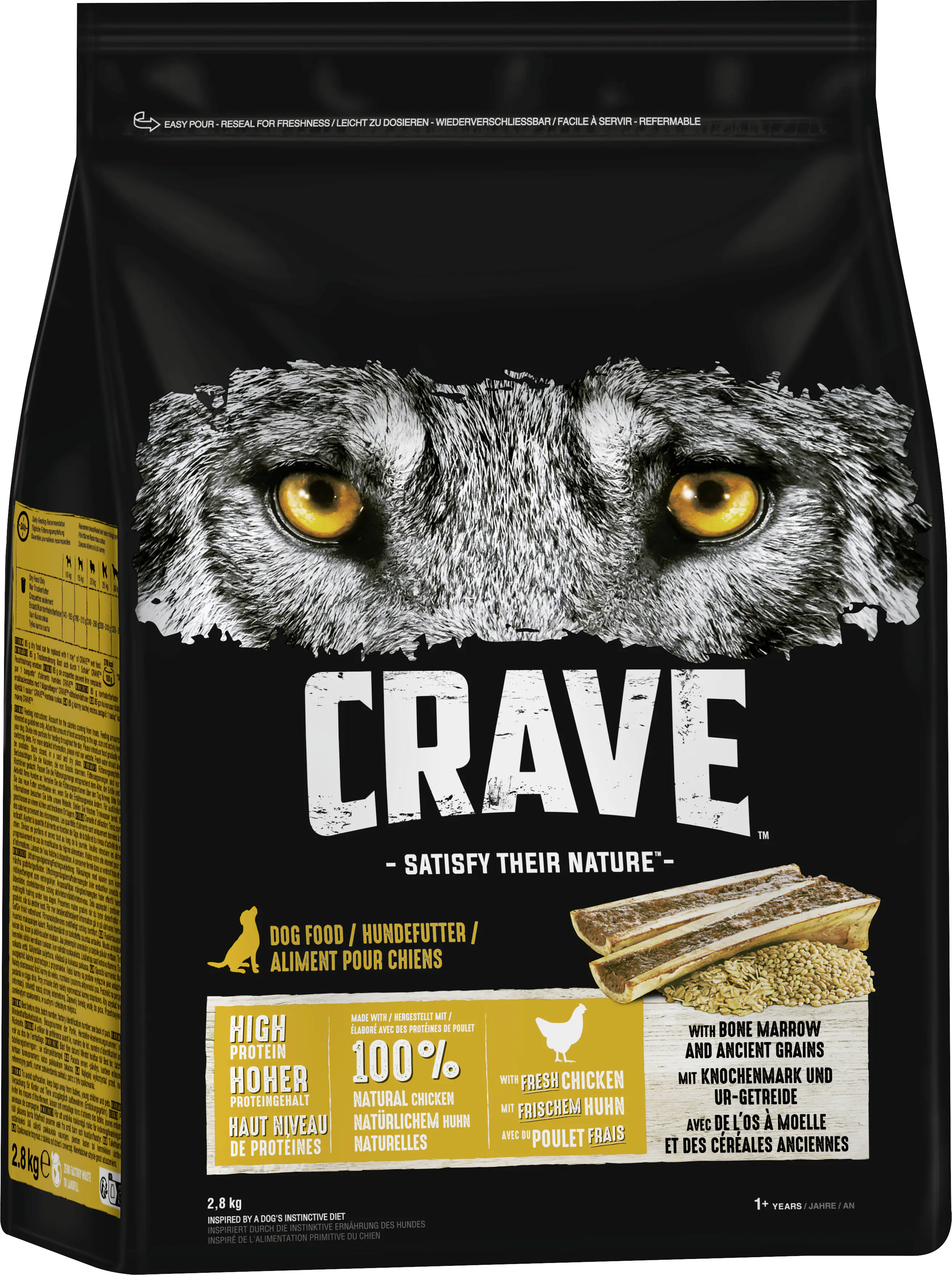 Crave Hundetrockenfutter Adult 2,8 kg Huhn & Knochenmark