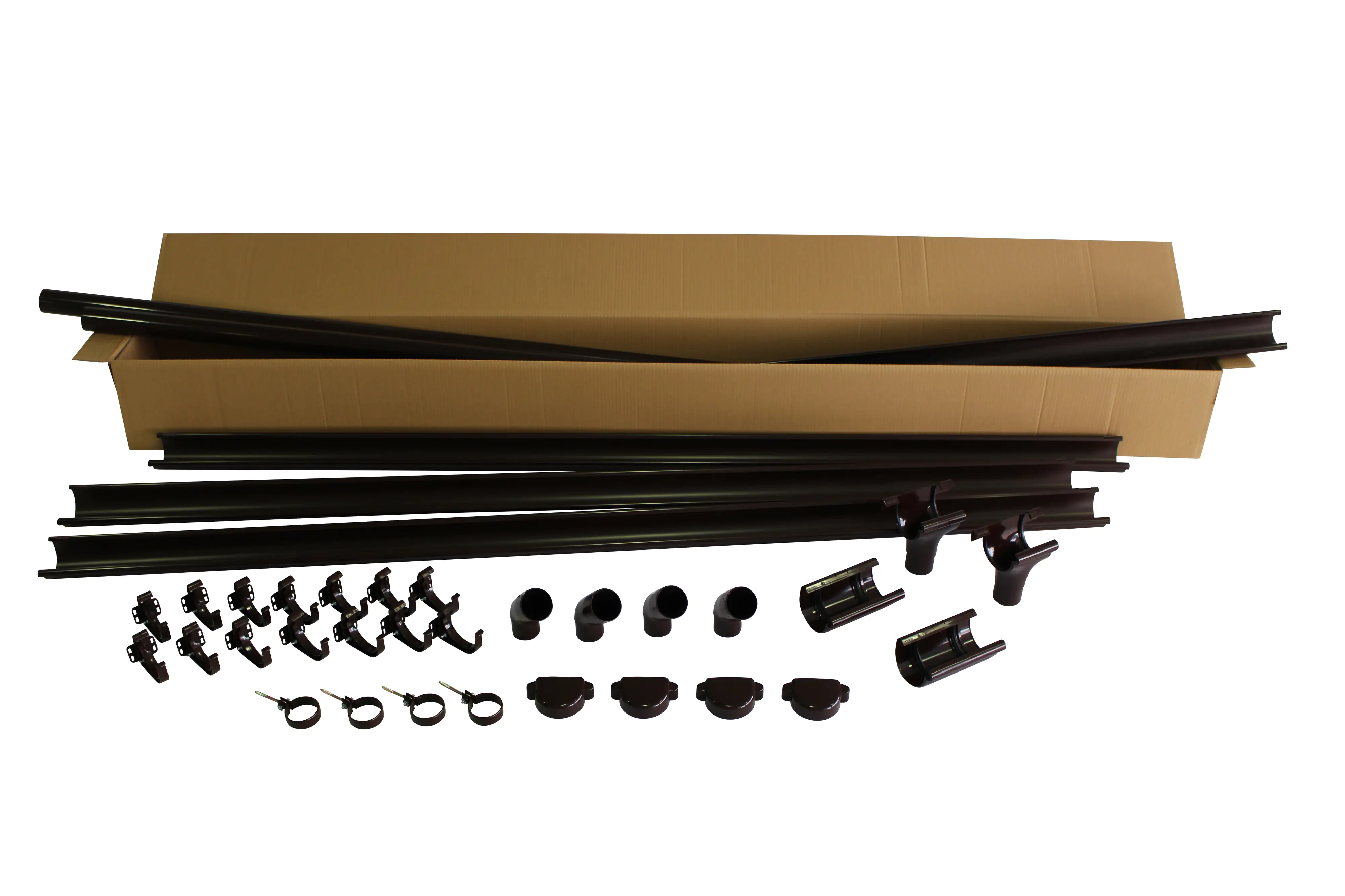 Marley Dachrinnen-Komplettset RG 75 für Block- und Gartenhäuser bis 4 m braun