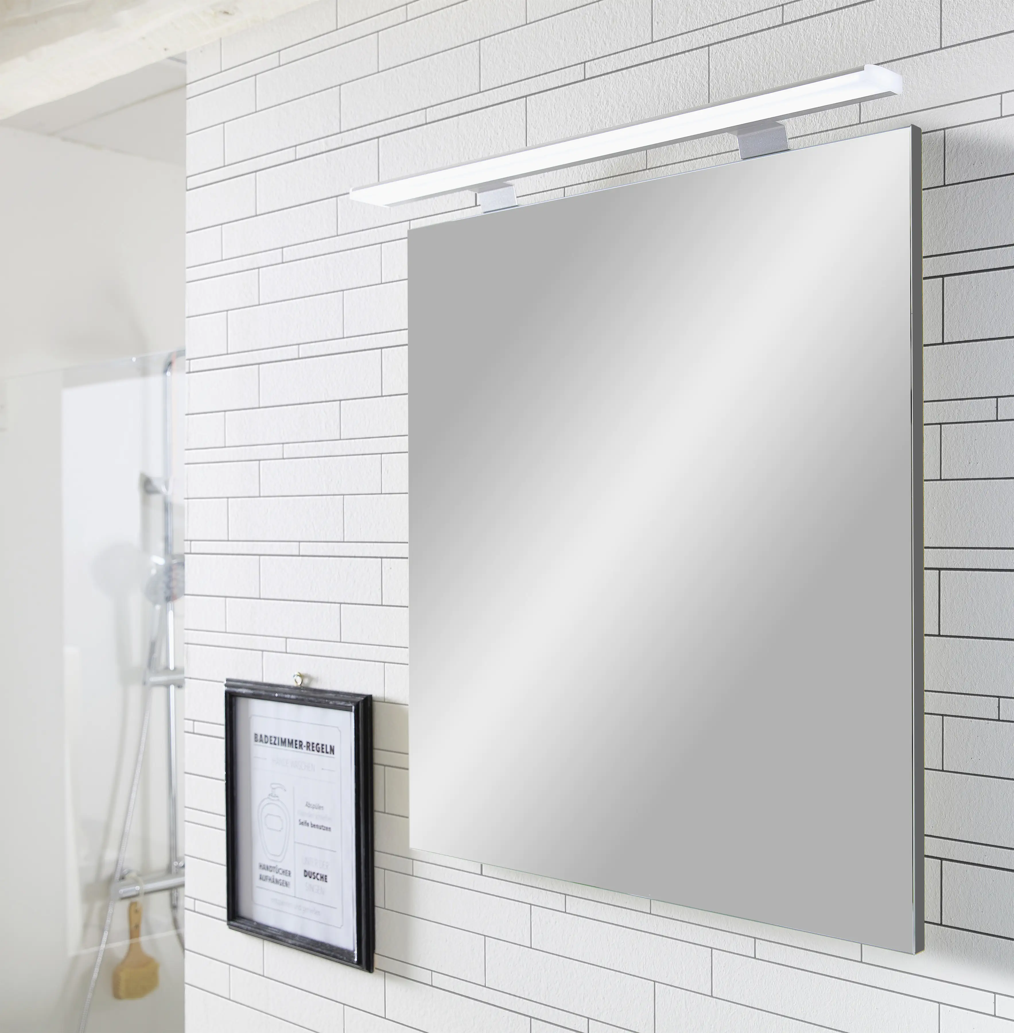 Primaster Spiegel mit Beleuchtung Düsseldorf grau 60 x 70 cm