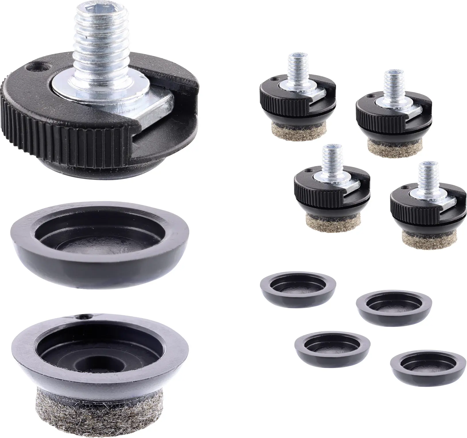 Wagner Möbelfuß Justus Slim Kunststoff Ø 2 x 0,8 cm schwarz 4 Stück