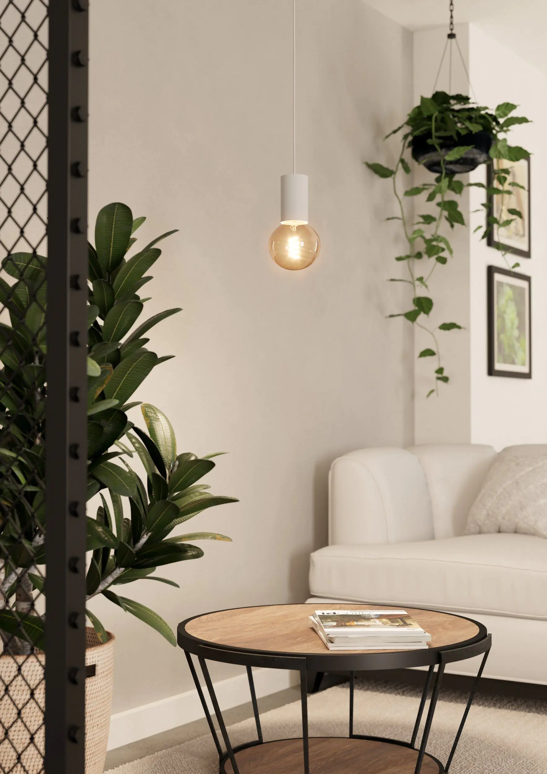 Eglo Hängeleuchte Pozueta 1 weiß 6,5 x 110 cm E27 Eglo Hängeleuchte Pozueta 1 weiß 6,5 x 110 cm E27