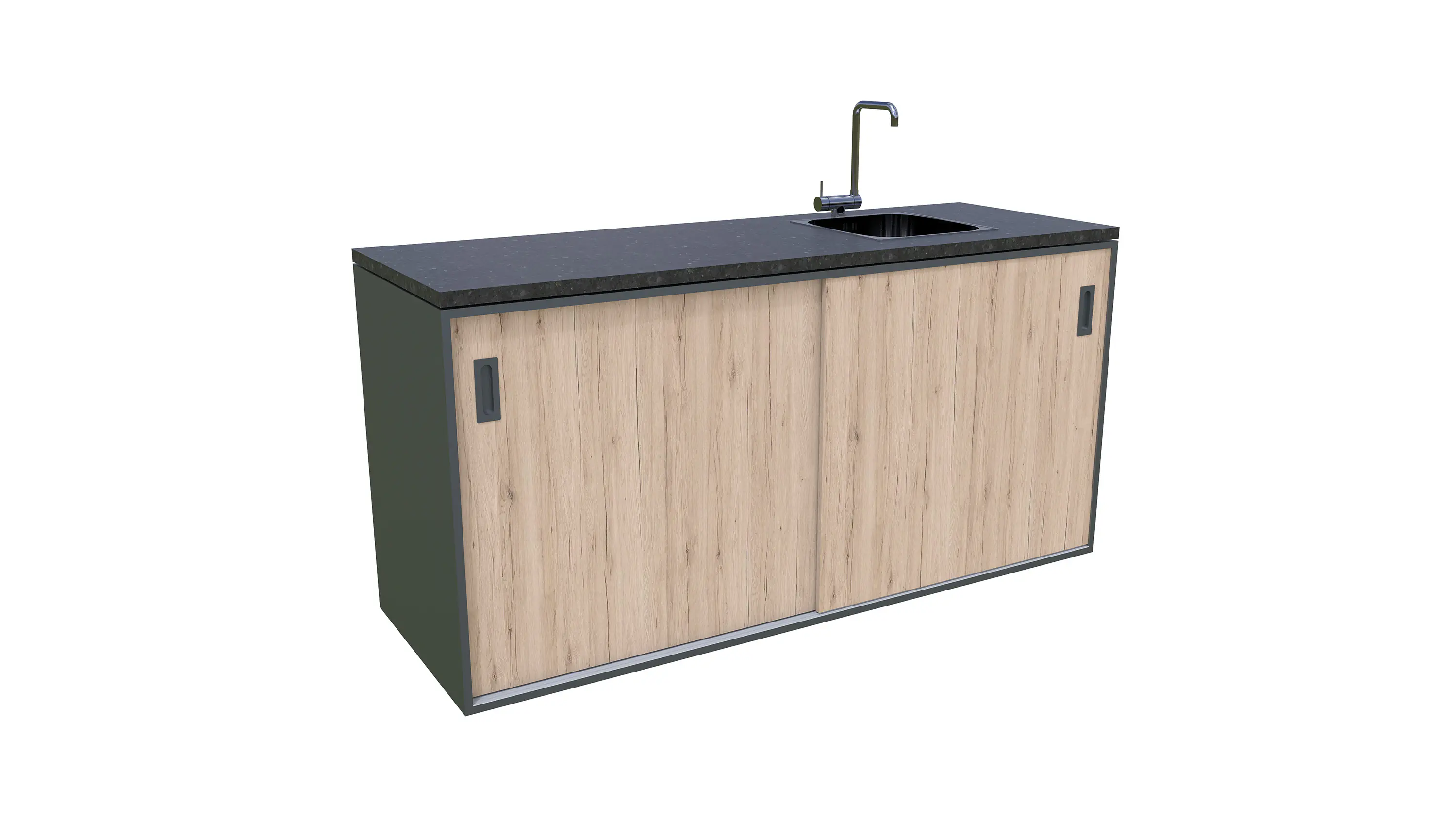 Bellano Living Element für Outdoorküchen inkl. Spüle rechts mit 2 Türen eiche granit Bellano Living Element für Outdoorküchen inkl. Spüle rechts mit 2 Türen eiche granit