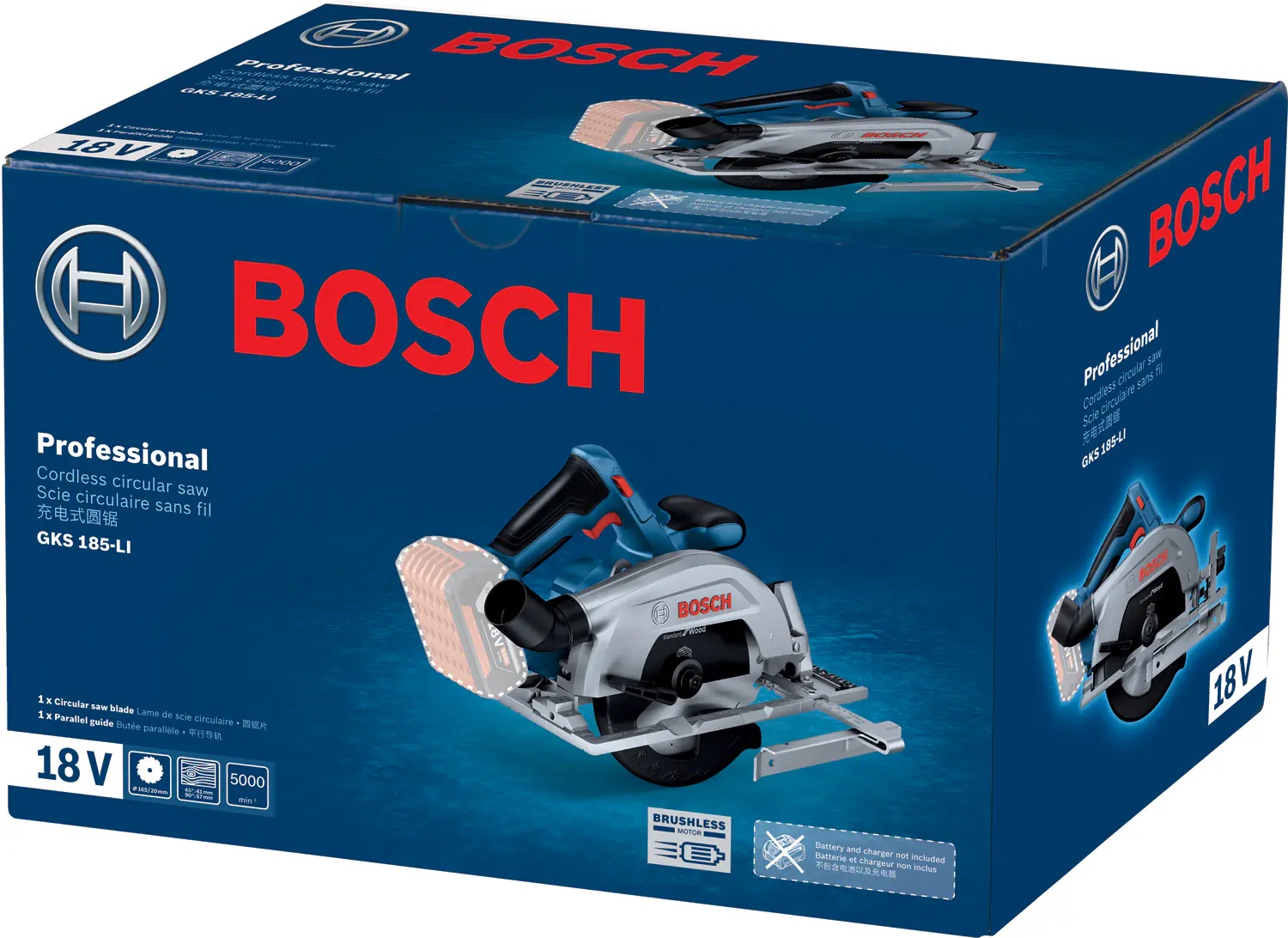Bosch Professional Akku-Kreissäge GKS 18V-57-2 Solo in L-BOXX
