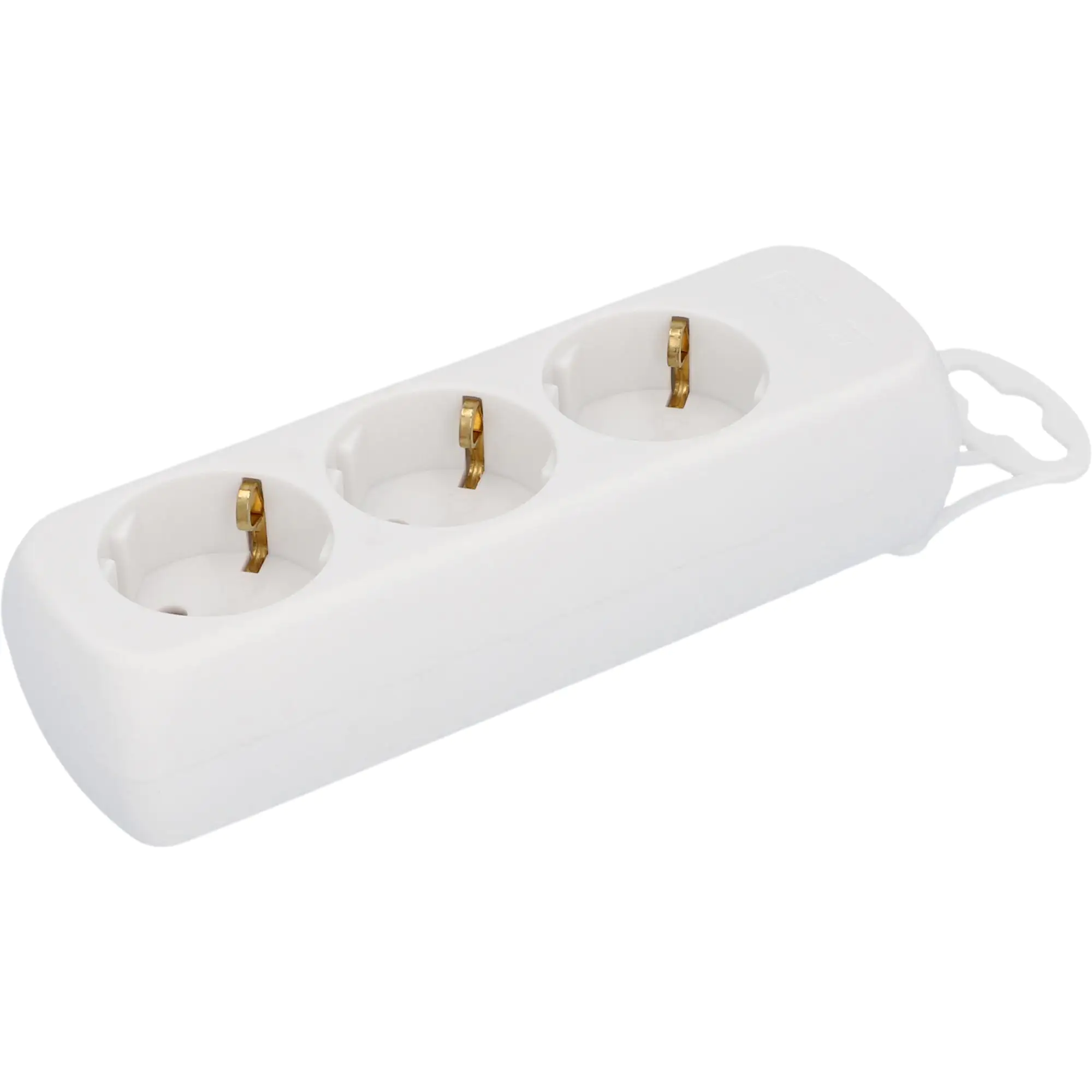 Unitec Steckdosenleiste 3-fach ohne Kabel Berührungsschutz, weiß