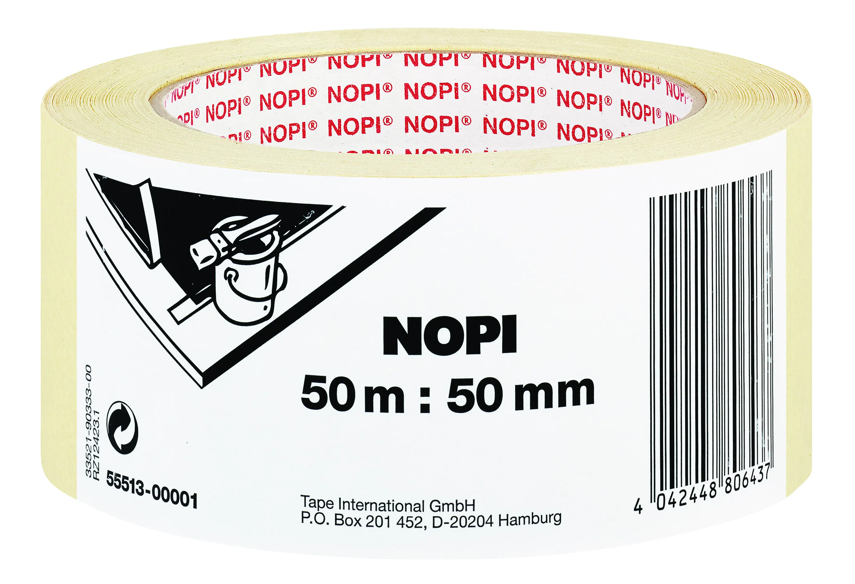 NOPI Flachkreppband 50 m x 50 mm, hellbeige NOPI Flachkreppband 50 m x 50 mm, hellbeige