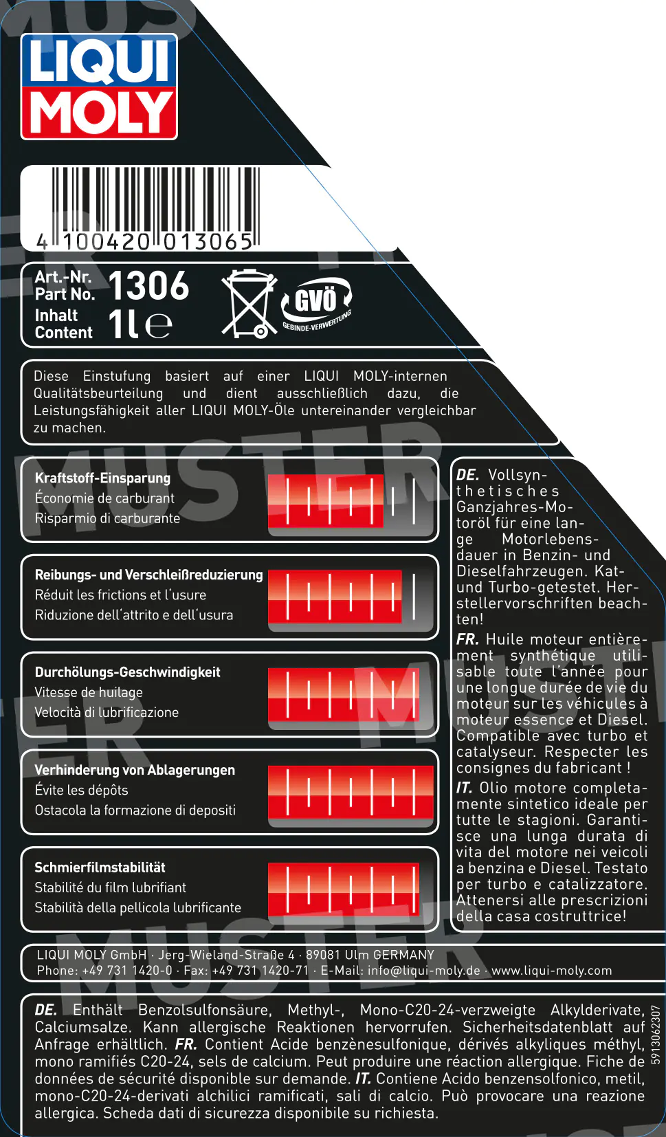 Liqui Moly Motoröl Synthoil High Tech 5W-40 1 L Liqui Moly Motoröl Synthoil High Tech 5W-40 1 L