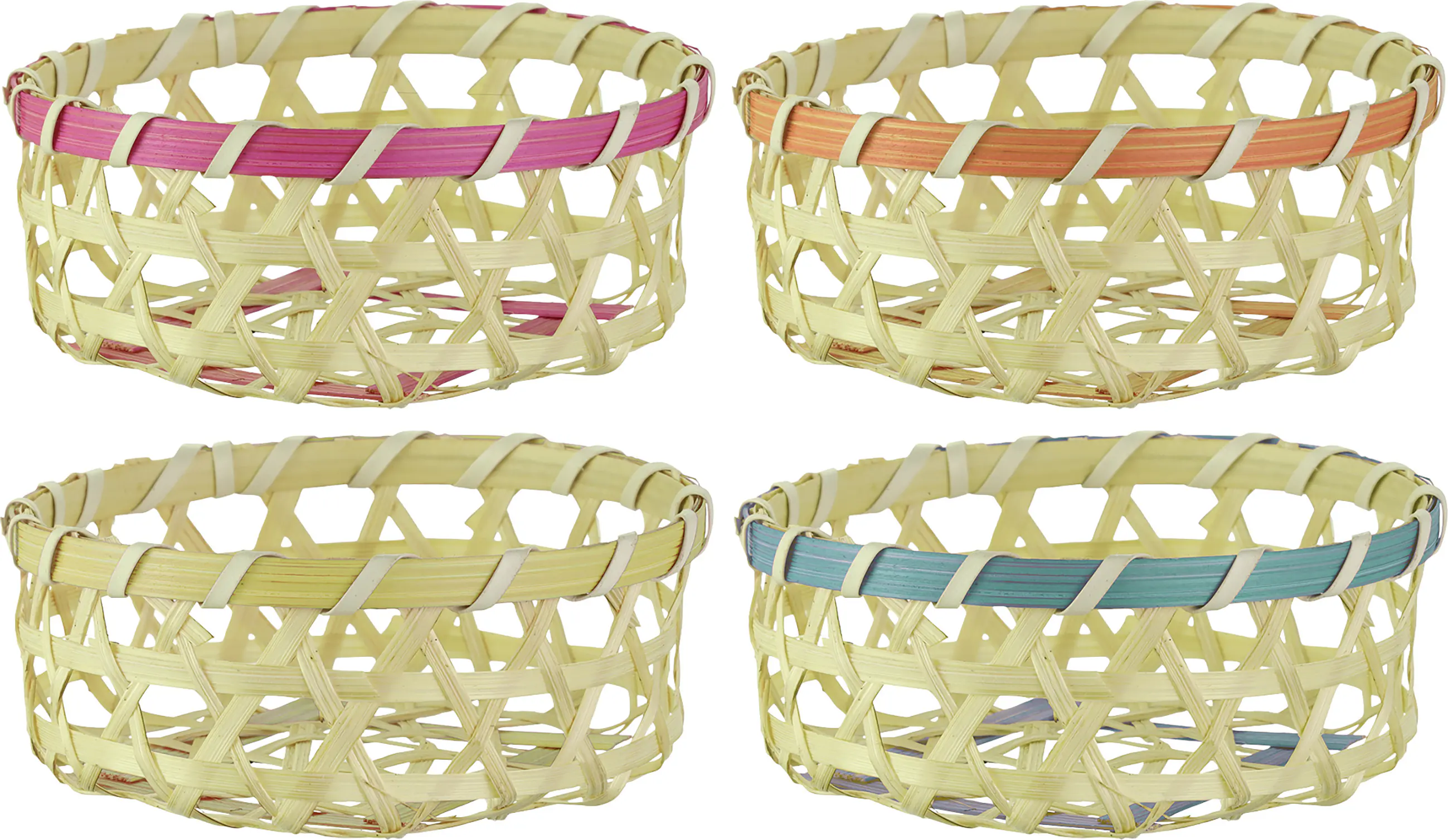 Osterkörbchen Bambus Ø 9 cm natur bunt