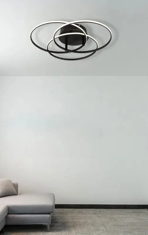 Globo Deckenleuchte Kombos Ø 45,6 x 9,4 cm schwarz warmweiß