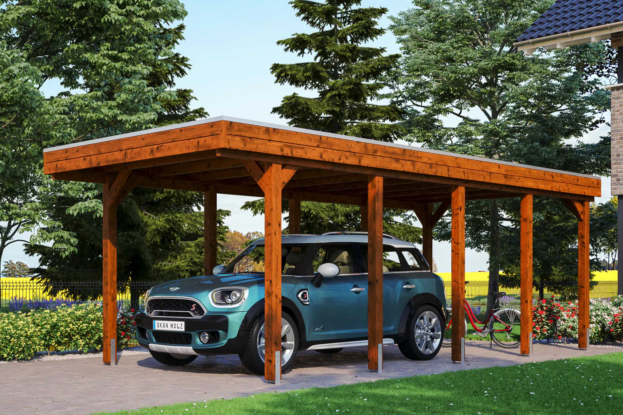 SKAN HOLZ Carport Friesland 314 x 708 cm mit EPDM-Dach