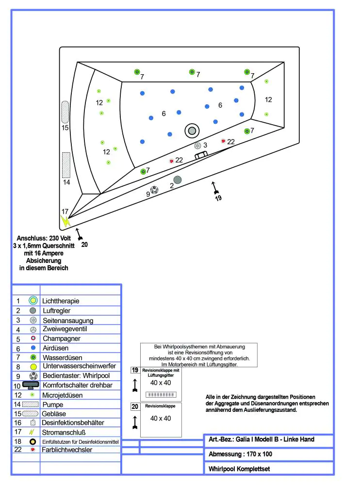 Ottofond Whirlpool-Komplettset Galia I 170 cm, weiß