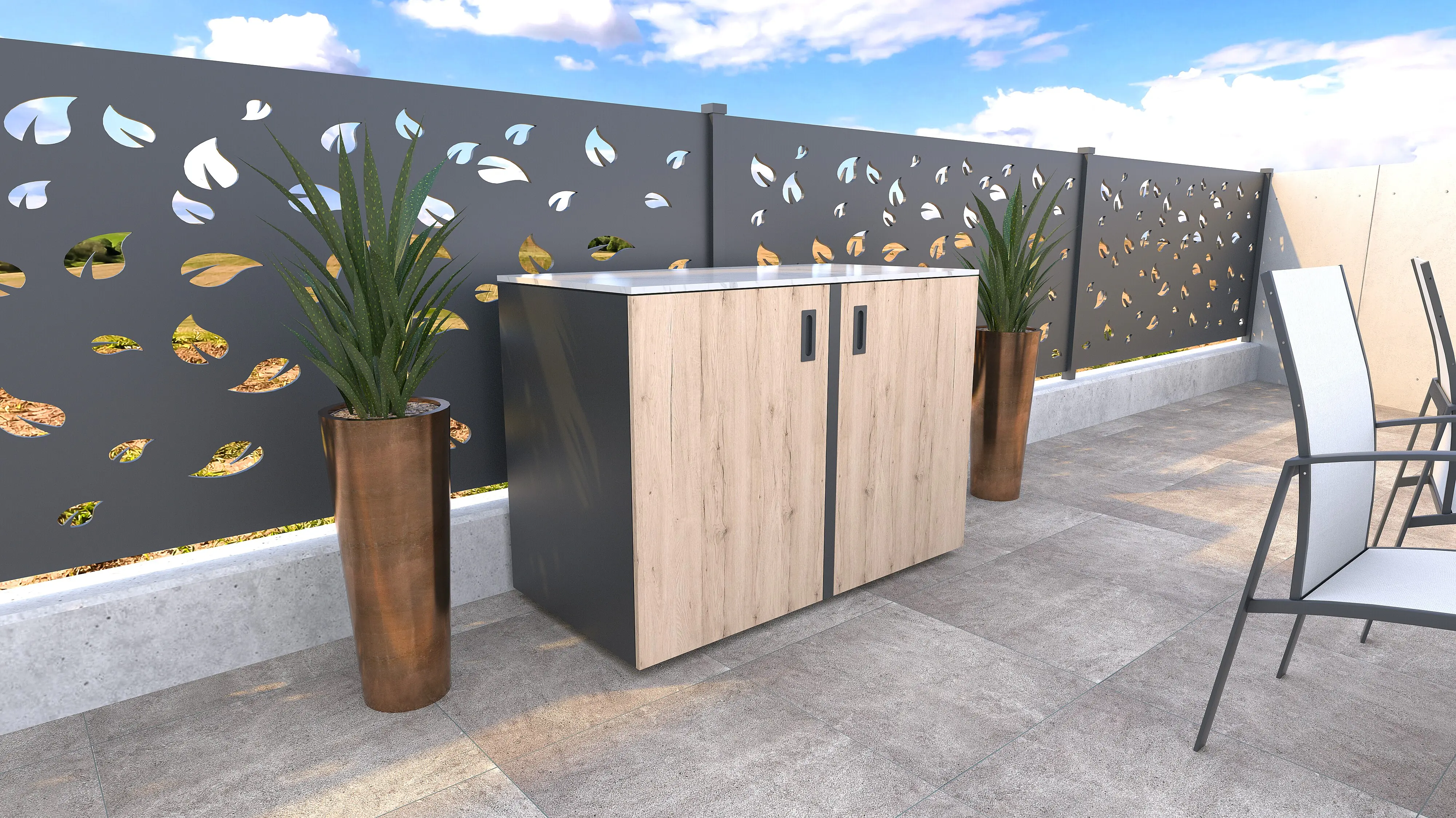 Bellano Living Eck Element für Outdoorküchen inkl. 2 Türen eiche Bellano Living Eck Element für Outdoorküchen inkl. 2 Türen eiche