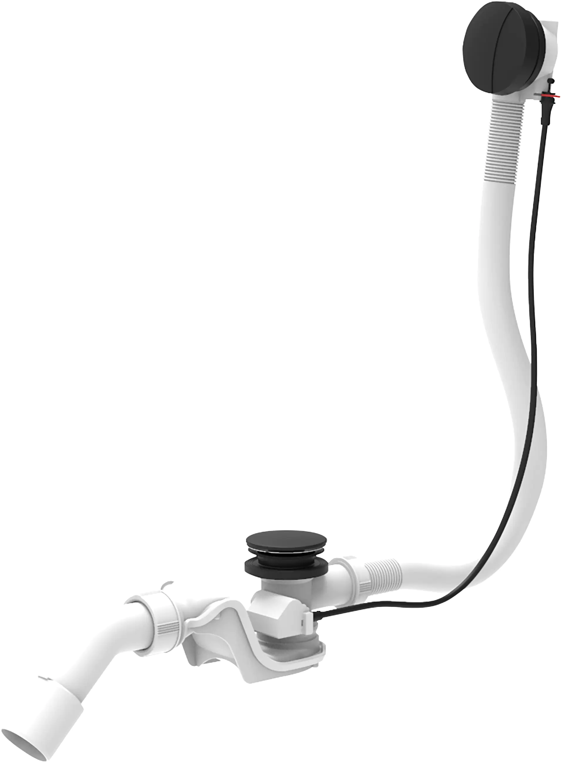 Ottofond Ab- u. Überlaufgarnitur für Badewannen schwarz-matt