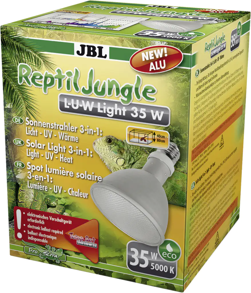 JBL Sonnenstrahler ReptilJungle L-U-W Light Alu 35W weiß / transparent JBL Sonnenstrahler ReptilJungle L-U-W Light Alu 35W weiß / transparent