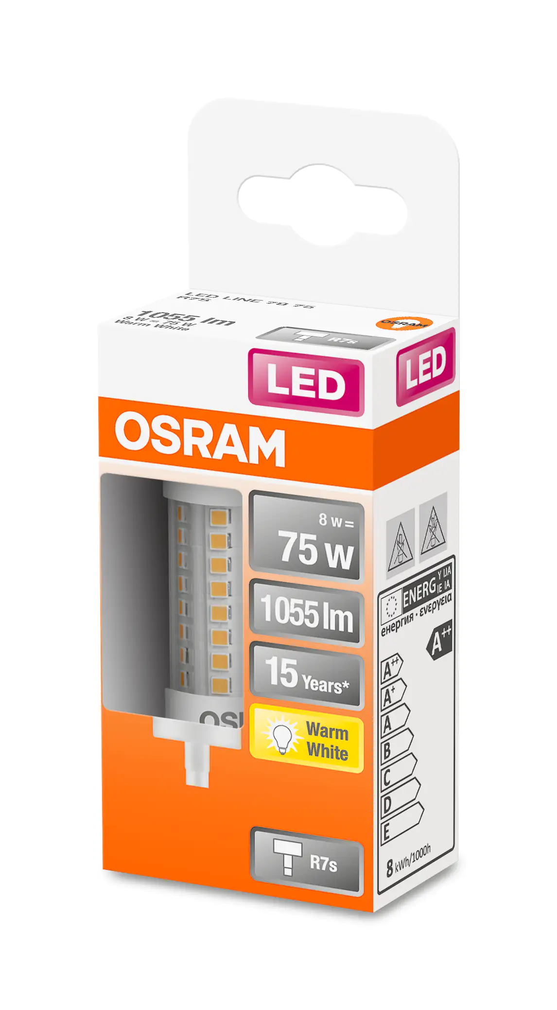 Osram LED Leuchtmittel Line 75 78cm R7s 8W warmweiß, klar