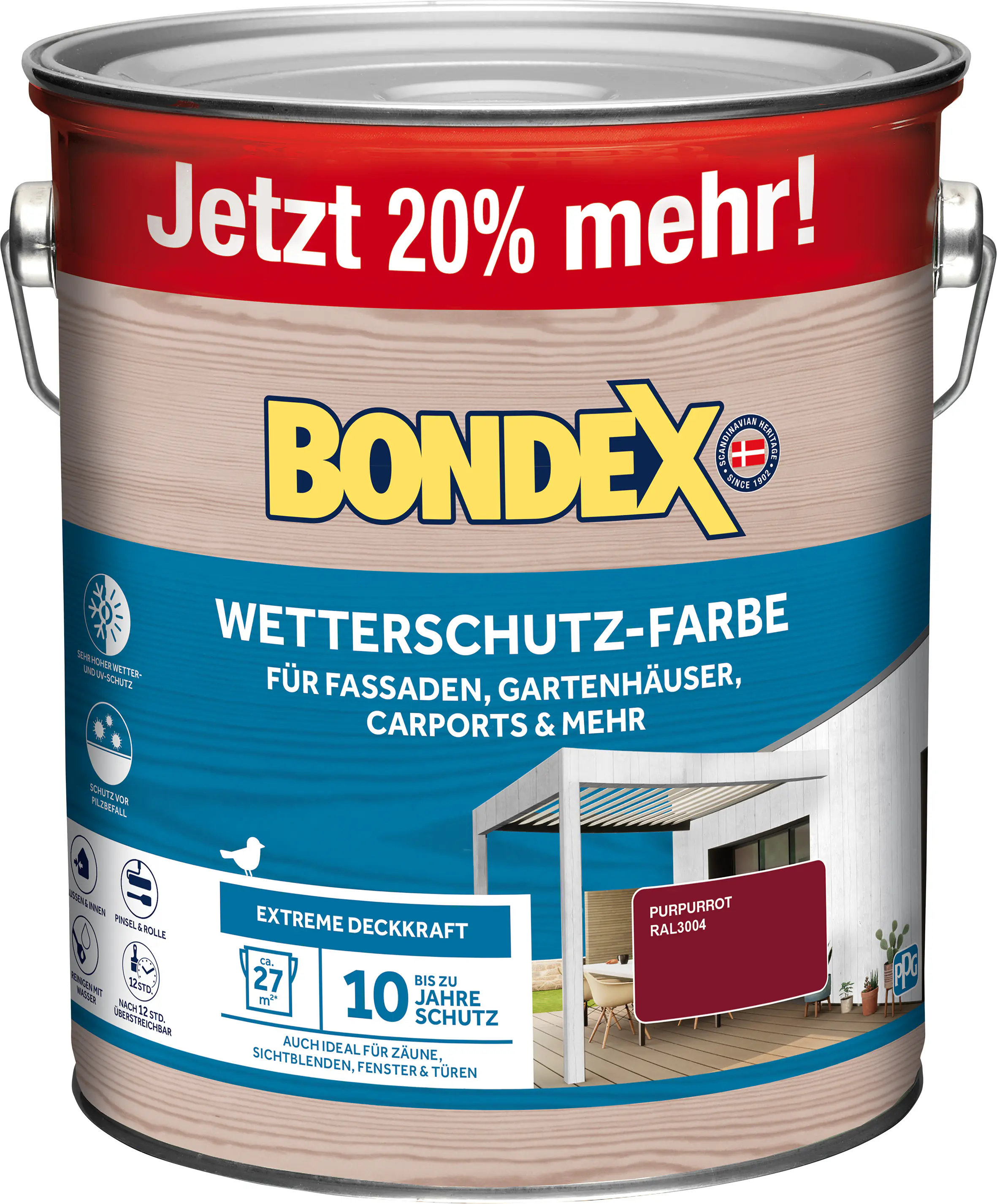 Bondex Wetterschutzfarbe purpurrot 3 L