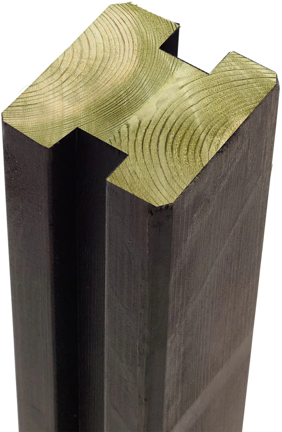 Plus Profilpfosten 268 cm, 90 x 90 mm, 2 Nuten schwarz