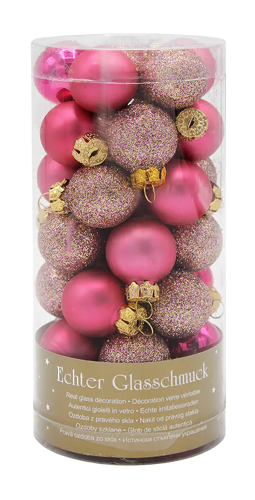 Weihnachtskugeln Ø 2 cm Glas rosa 35 Stück Weihnachtskugeln Ø 2 cm Glas rosa 35 Stück