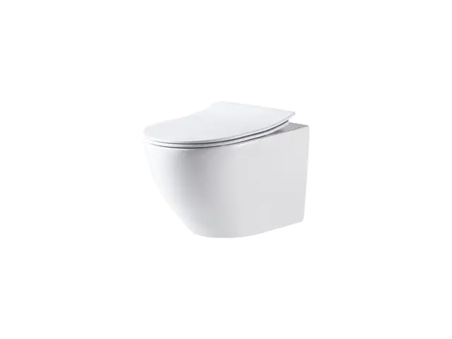 Primaster Wand WC spülrandlos Prag Tiefspüler weiß matt inkl. WC Sitz