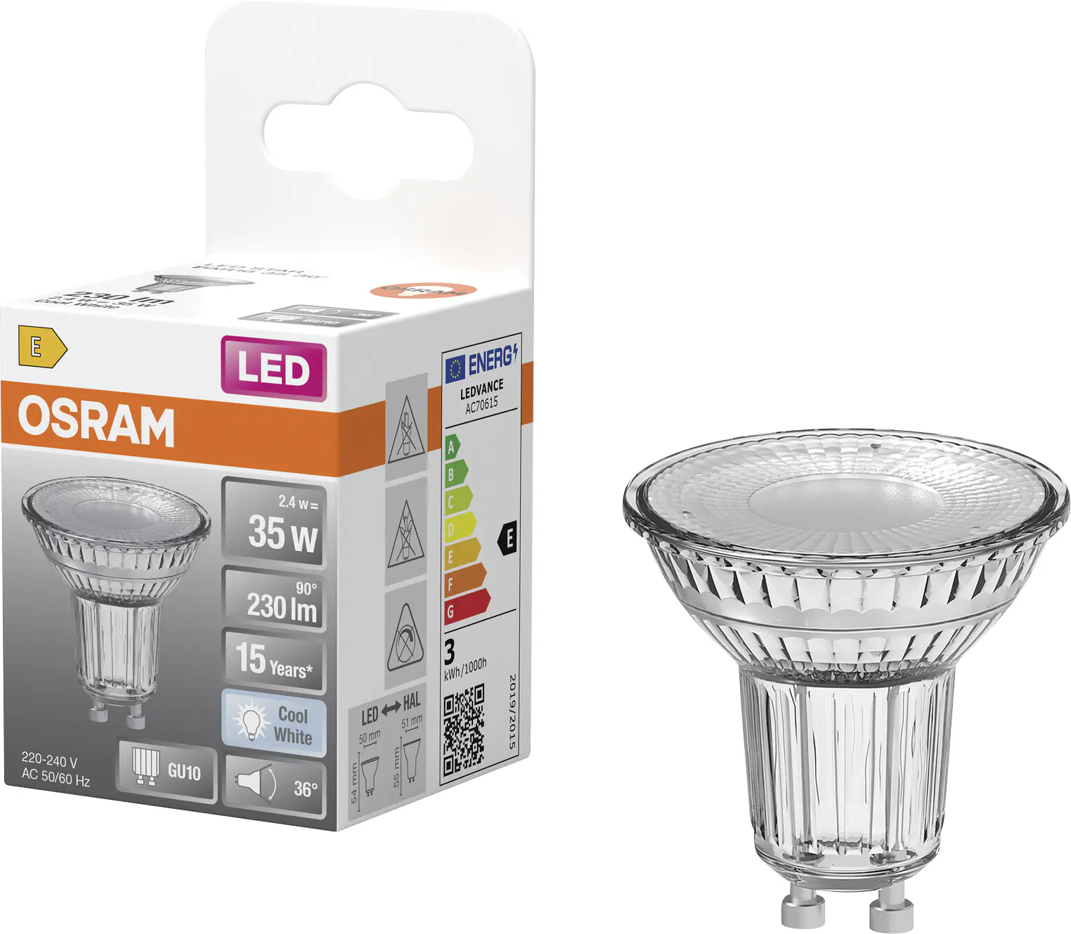 Osram LED Leuchtmittel GU10 Star PAR16 36° 2,4W kaltweiß Osram LED Leuchtmittel GU10 Star PAR16 36° 2,4W kaltweiß