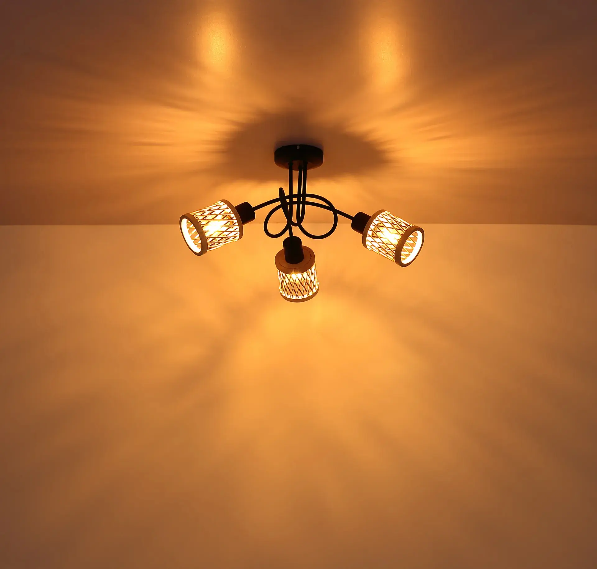 Globo Deckenleuchte Mali Ø 40 x 26 cm schwarz matt