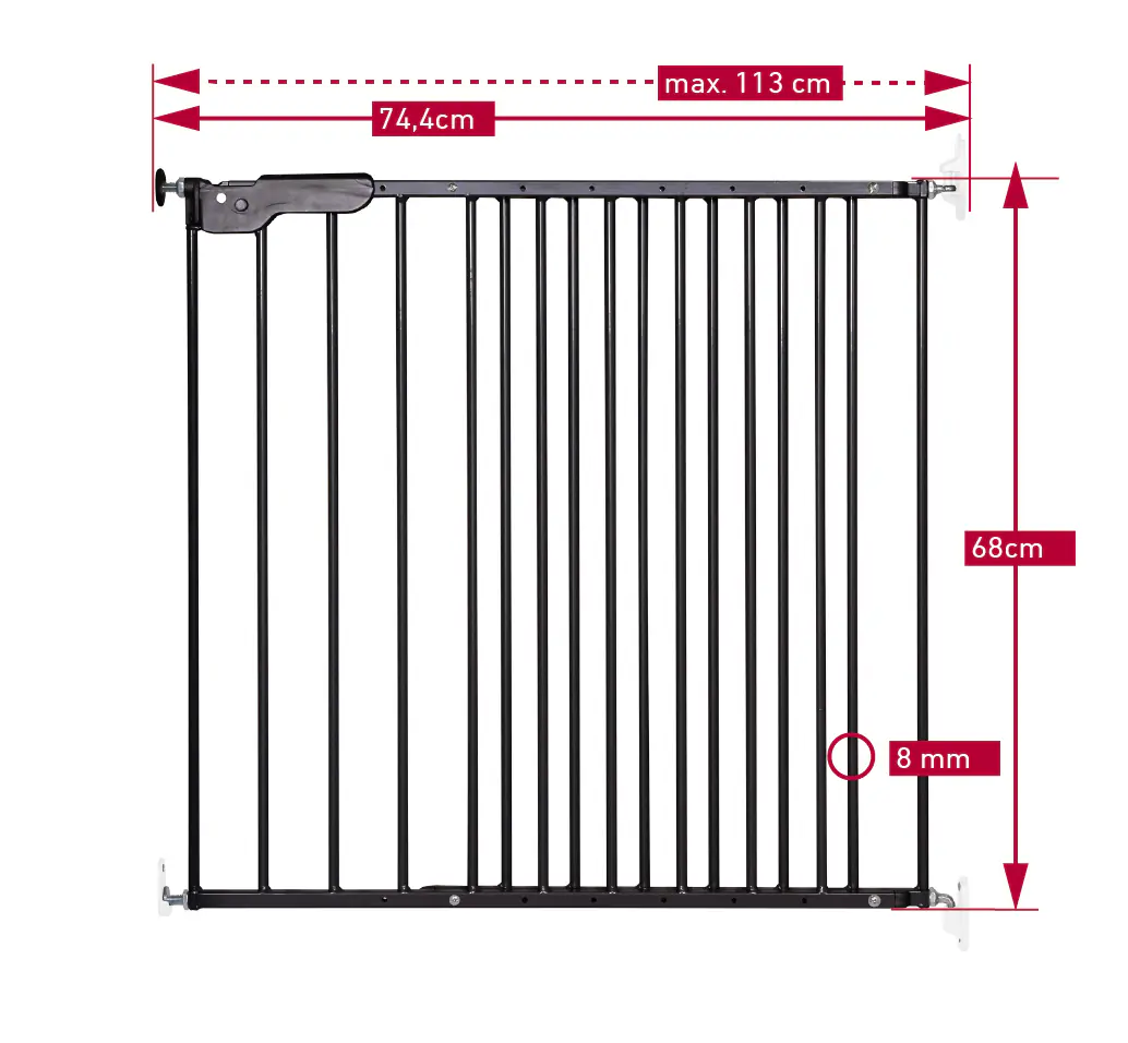 DOLLE Sicherheitsgitter Lars einstellbar 74,4 bis 113 cm, anthrazit