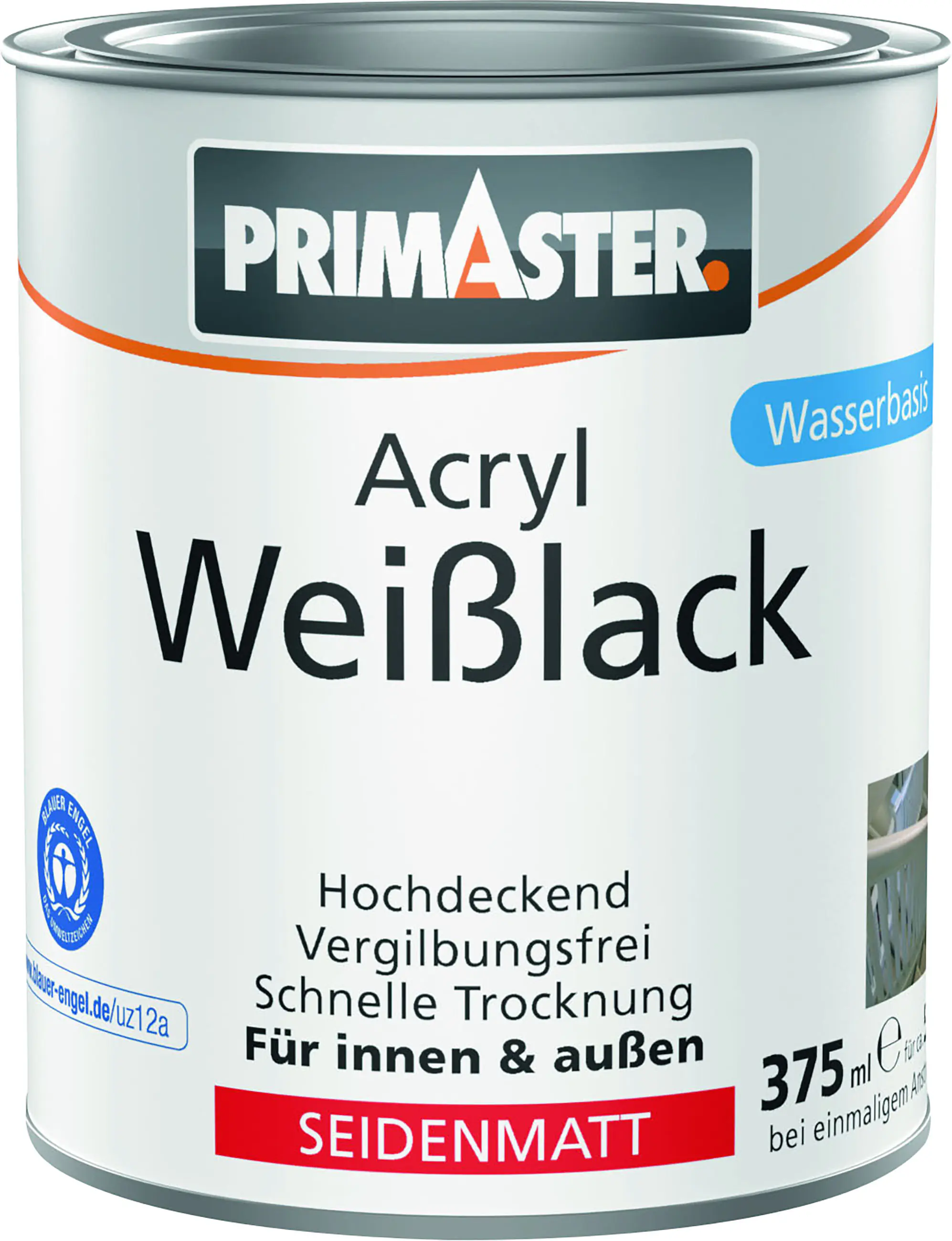 Primaster Acryl Weißlack seidenmatt 375 ml