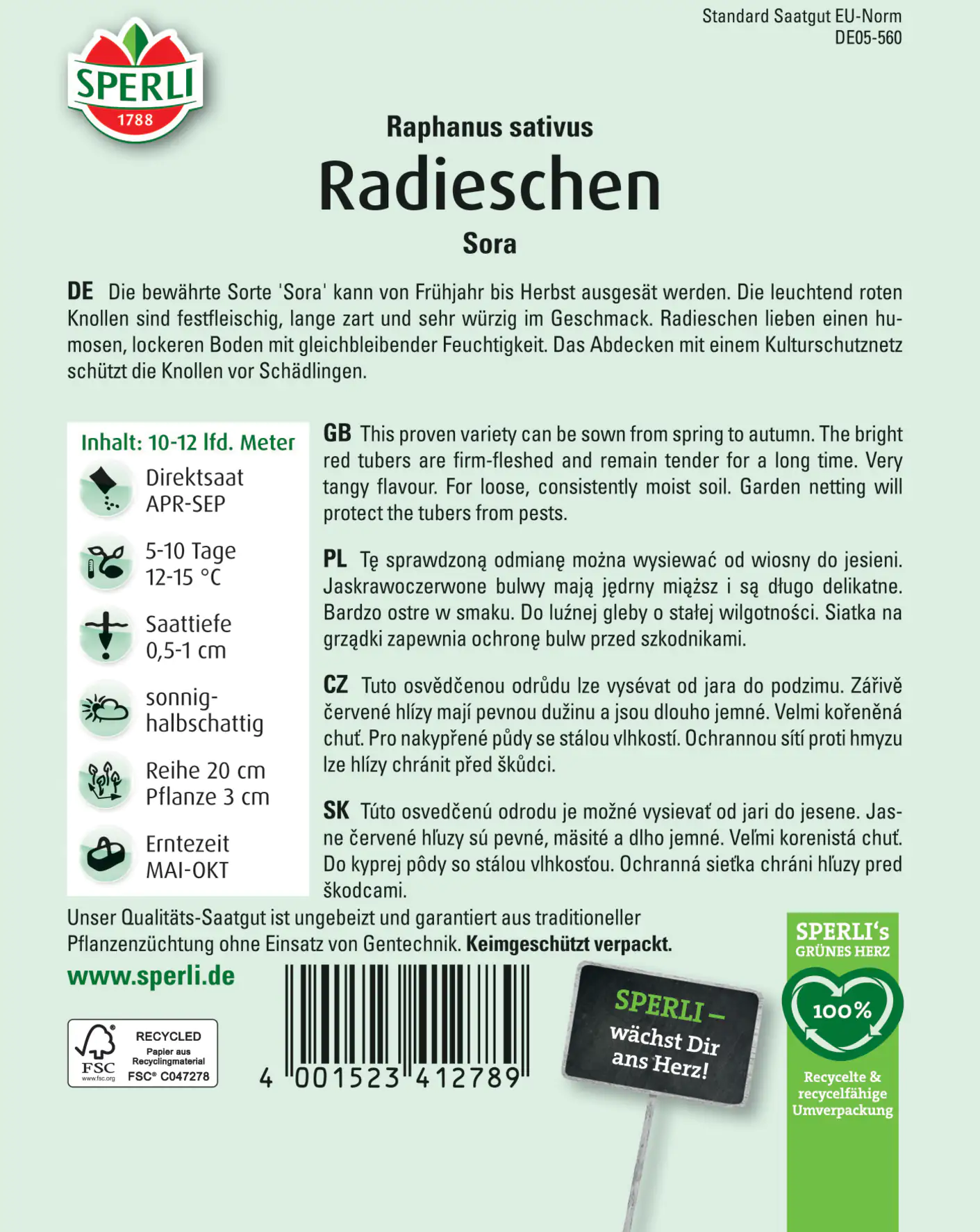 Sperli Radieschen Sora