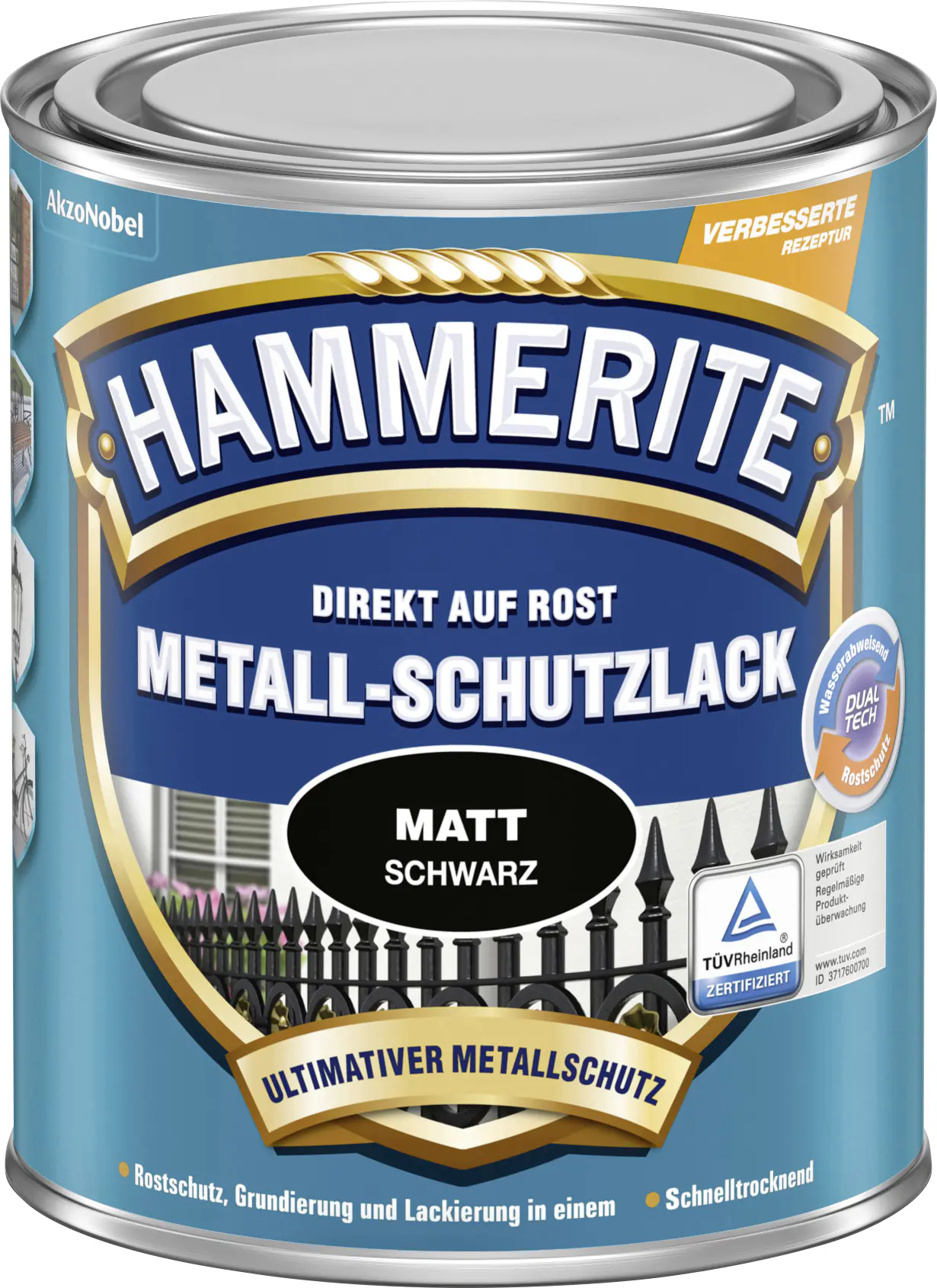 Hammerite Metall-Schutzlack 2,5 L schwarz matt
