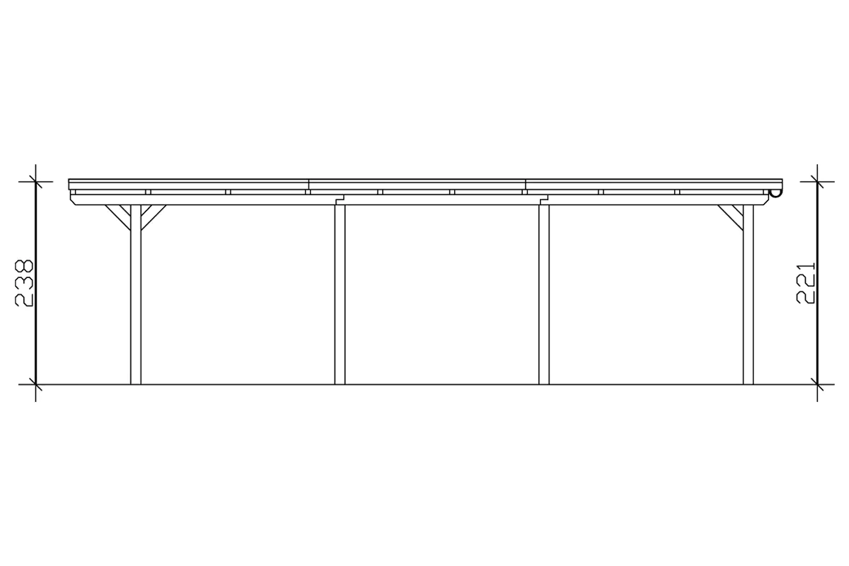 4018211022762_04 SKAN HOLZ Carport Emsland 354 x 846 cm mit EPDM-Dach, lasiert in Weiß