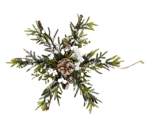 TrendLine Weihnachtsanhänger Schneeflocke 35 x 35 cm grün