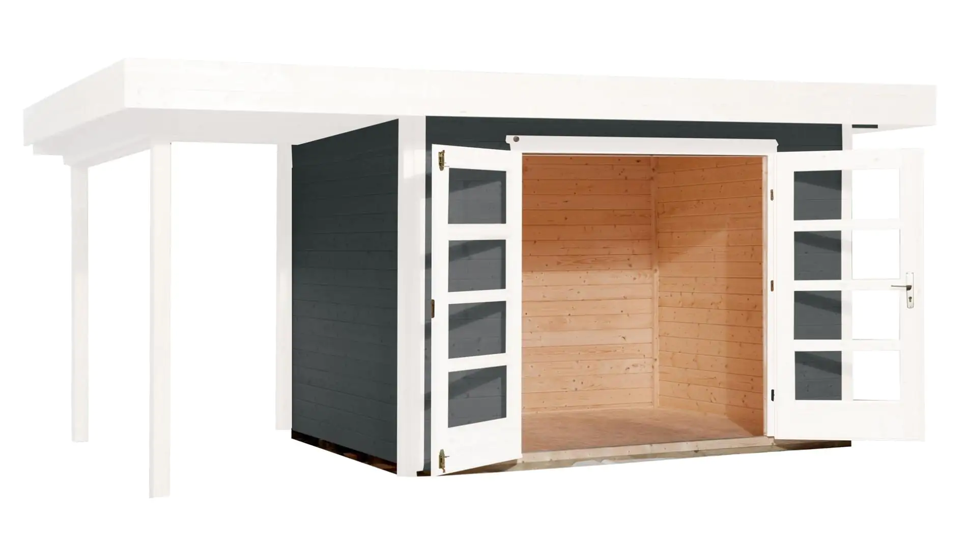 Weka Designhaus 126 A 442 x 241 cm grau mit Fußboden