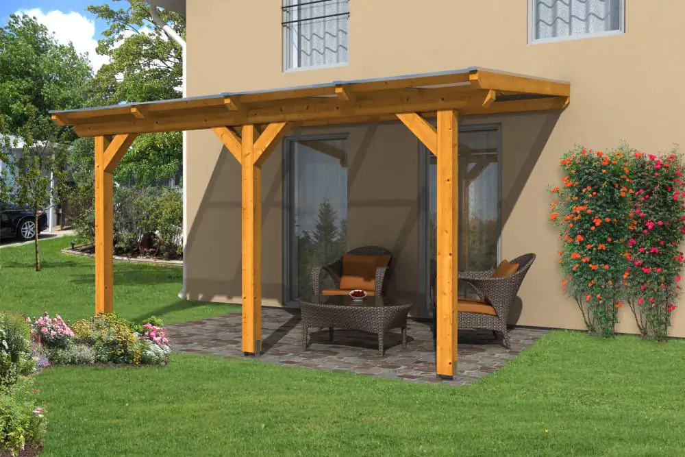 SKAN HOLZ Terrassenüberdachung Andria 434 x 250 cm Leimholz SKAN HOLZ Terrassenüberdachung Andria 434 x 250 cm Leimholz