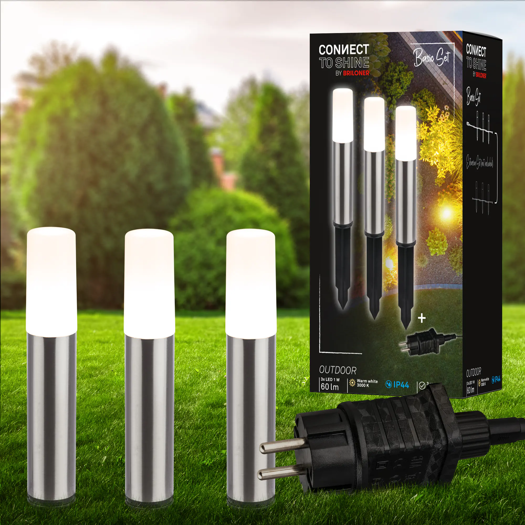 Briloner LED Außen-Bodenstrahler Junca Connect to Shine 3er Starterset 3W warmweiß Briloner LED Außen-Bodenstrahler Junca Connect to Shine 3er Starterset 3W warmweiß