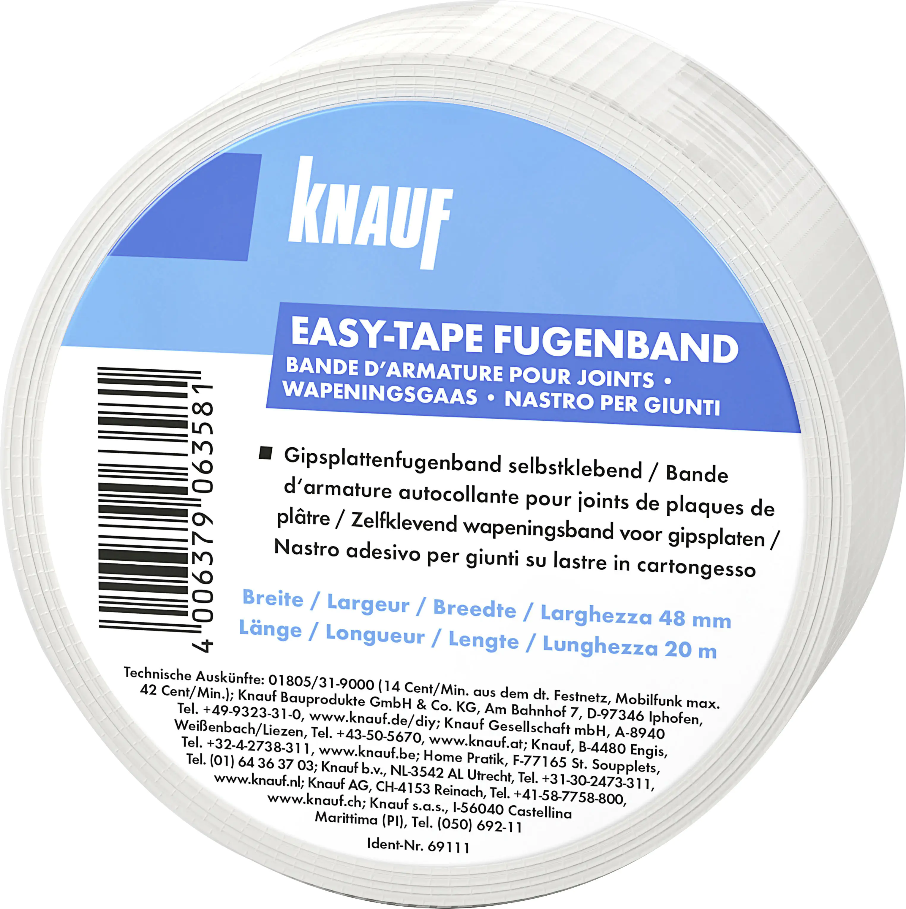 Knauf Gipsfaser-Fugenband easy-tape 20 m x 48 mm