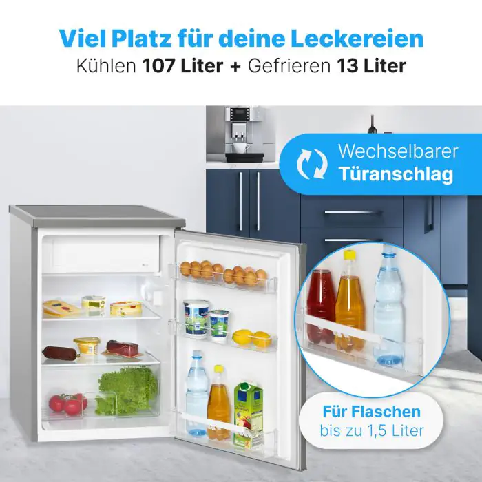 Bomann Kühlschrank mit Eisfach KS 2184.1 inox-look