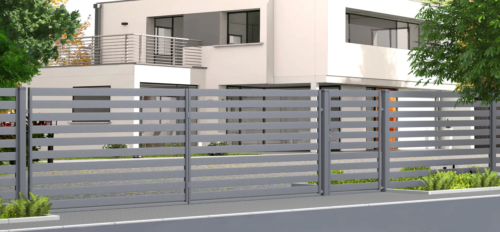 Polbram Zaun-Erweiterungsset Lean 120 209 cm inkl. Zaunfeld, Pfosten und Halterung