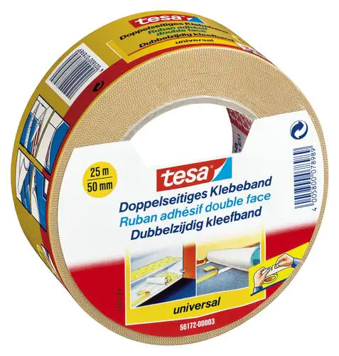 tesa doppelseitiges Klebeband Universal tesa doppelseitiges Klebeband Universal 25 m x 50 mm, beige
