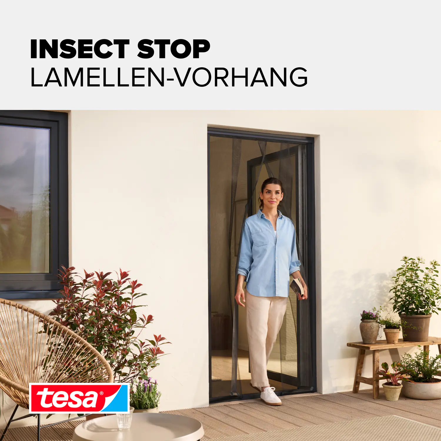 tesa Fliegenschutz-Lamellenvorhang STANDARD 120 x 250 cm - anthrazit