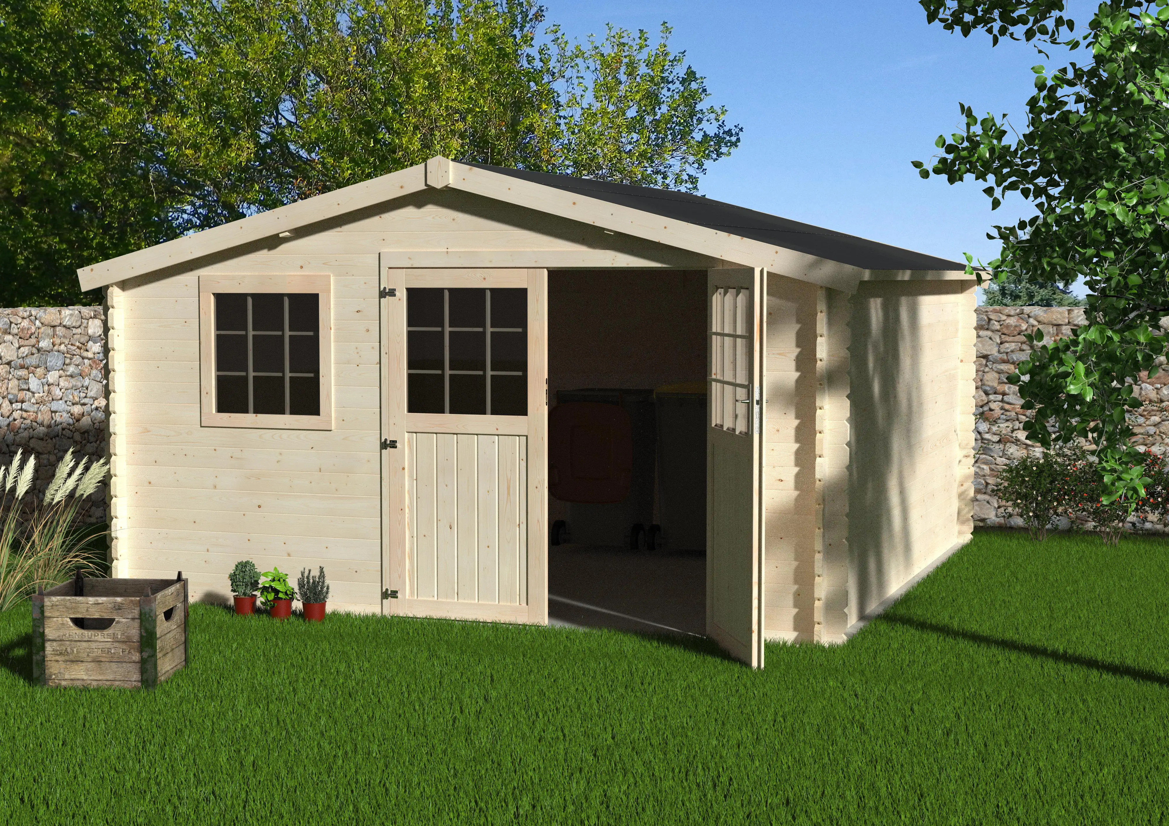 Decor et Jardin Gartenhaus Vallauris 400 x 400 cm natur